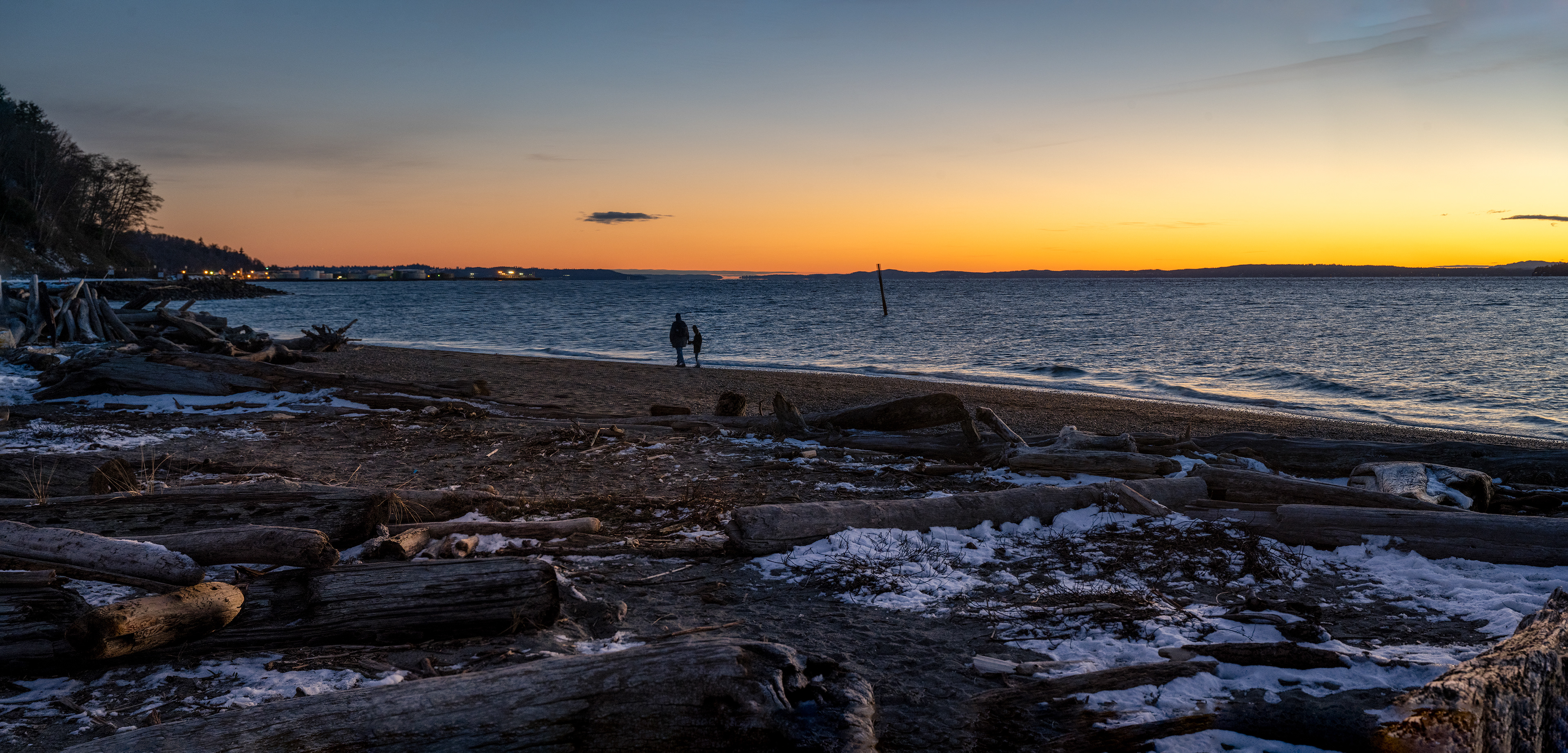 Walk on snowy Beach