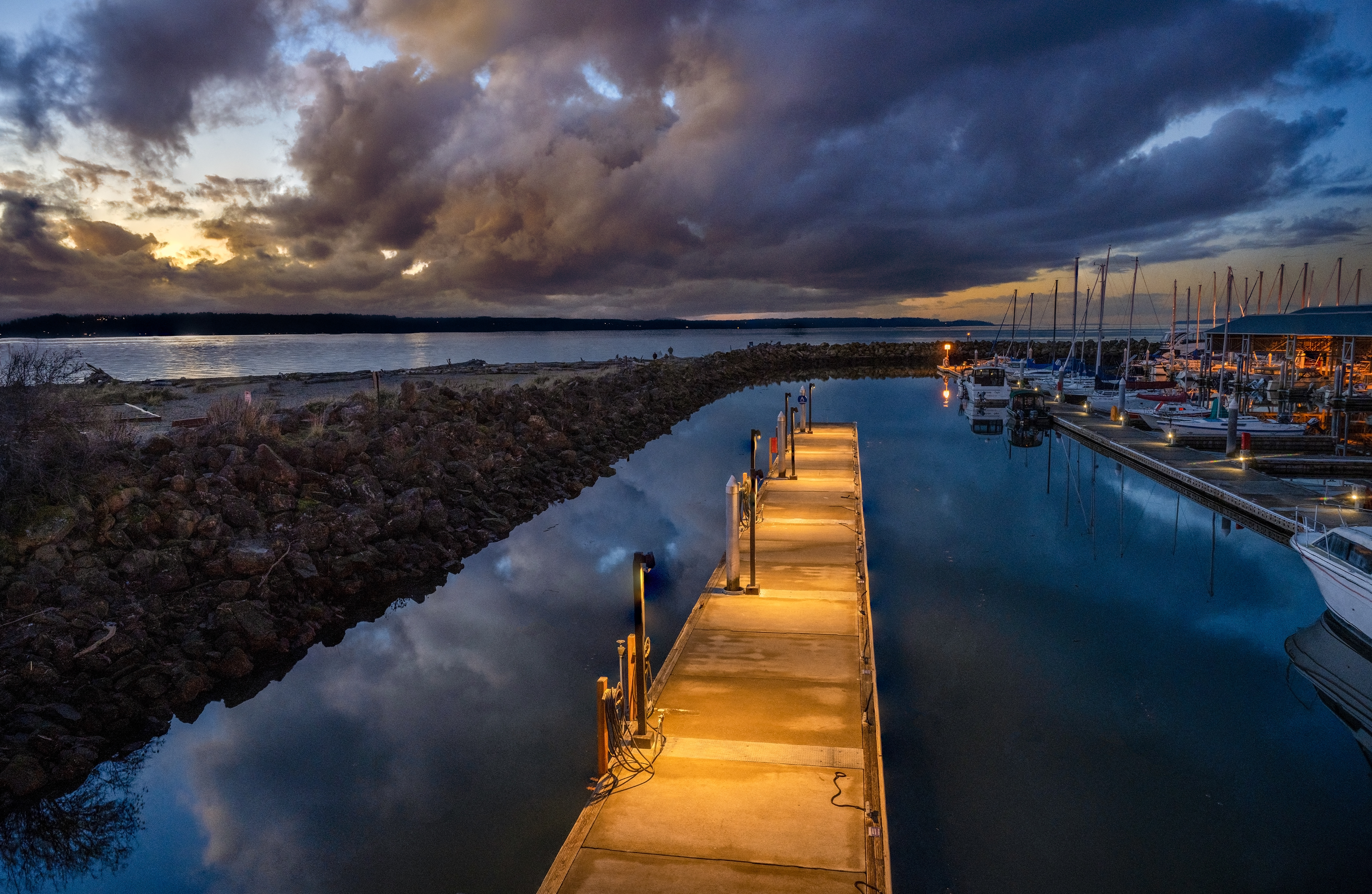 Partly cloudy at the Marina