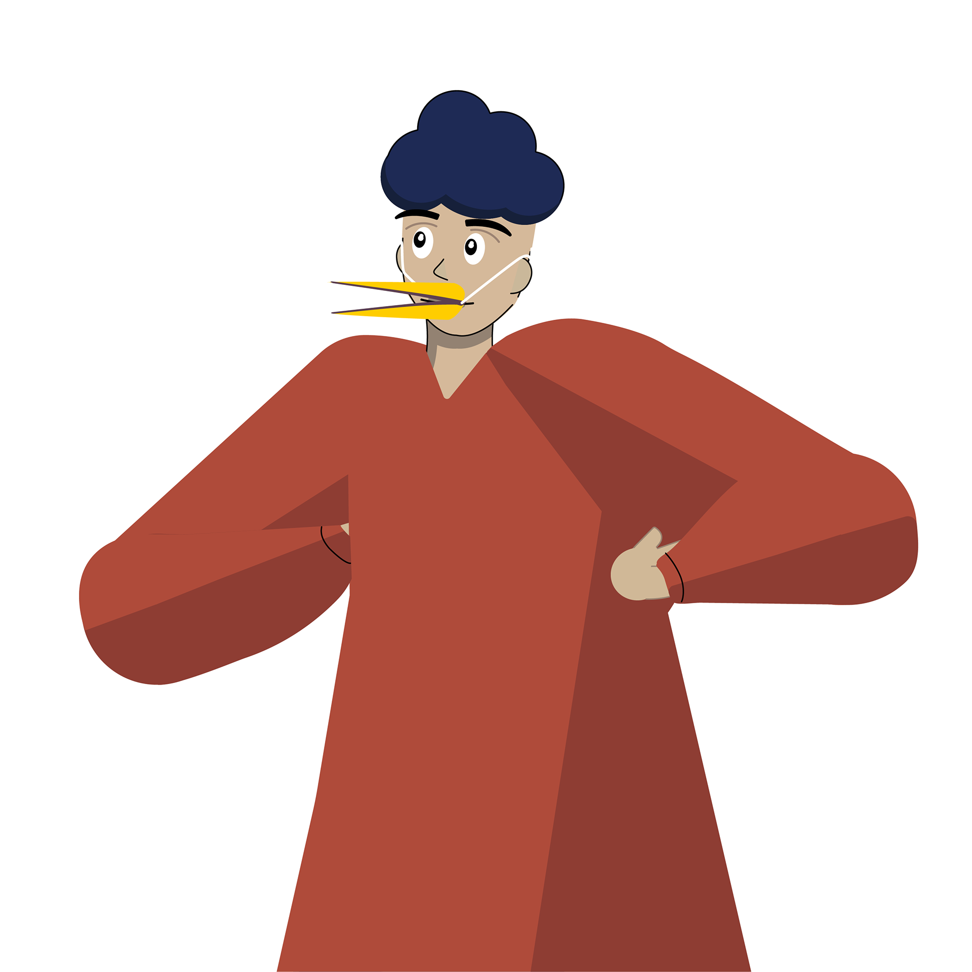 Non-binary character made for an app teaching users how to create content on TikTok. Made in Adobe Illustrator.
