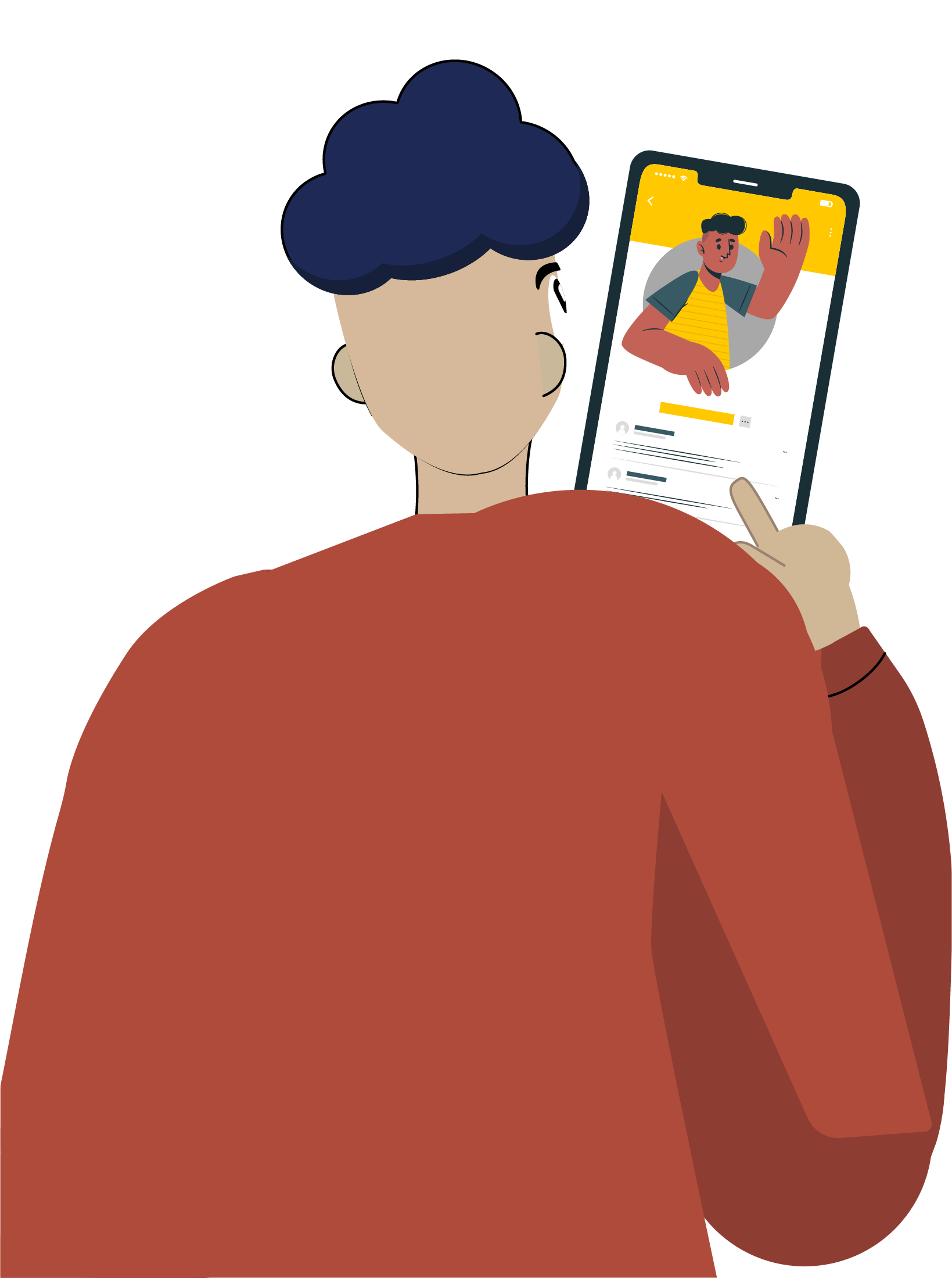 Non-binary character made for an app teaching users how to create content on TikTok. Made in Adobe Illustrator.