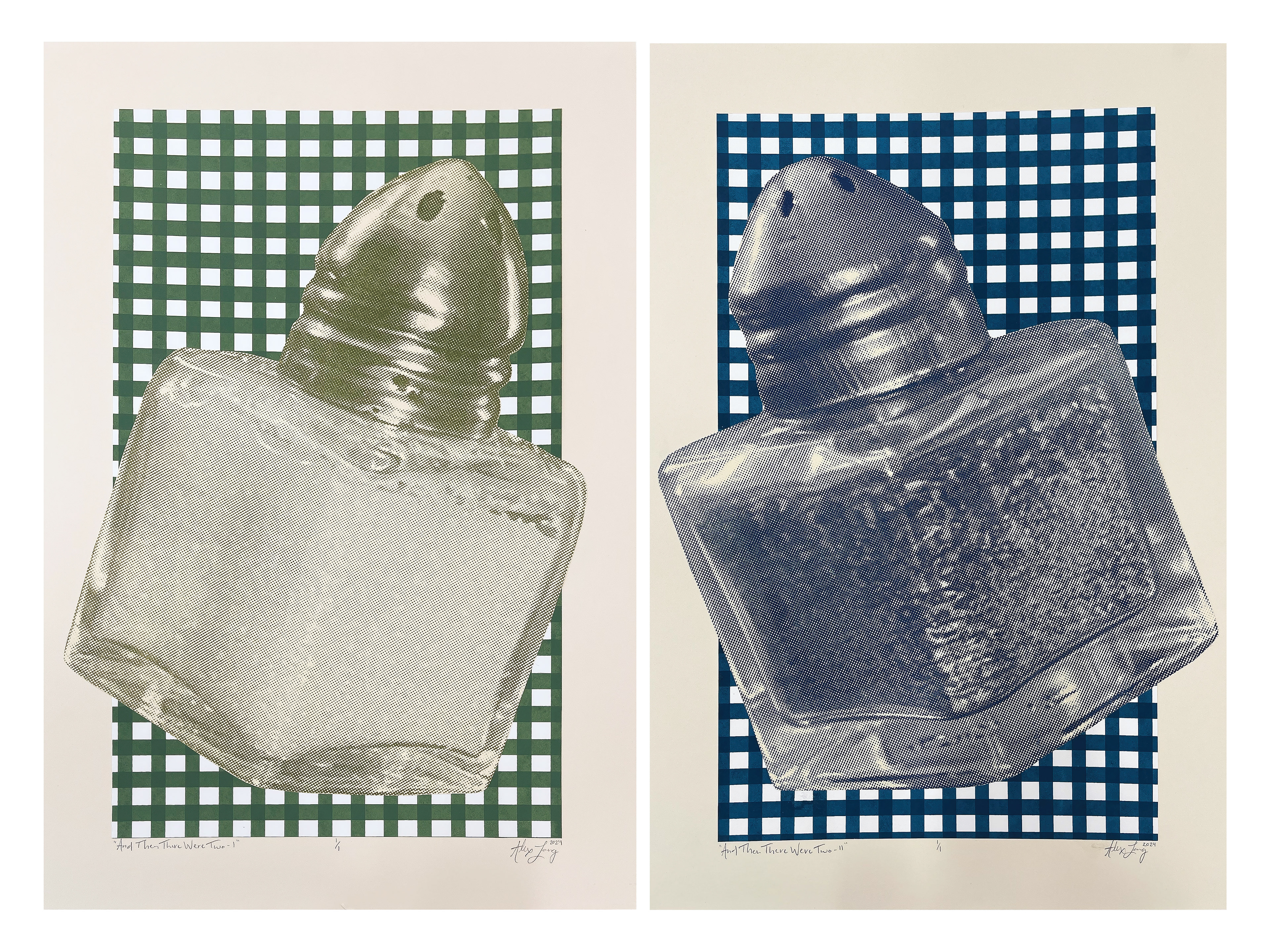"And Then There Were Two" diptych (photolithograph, screenprint)