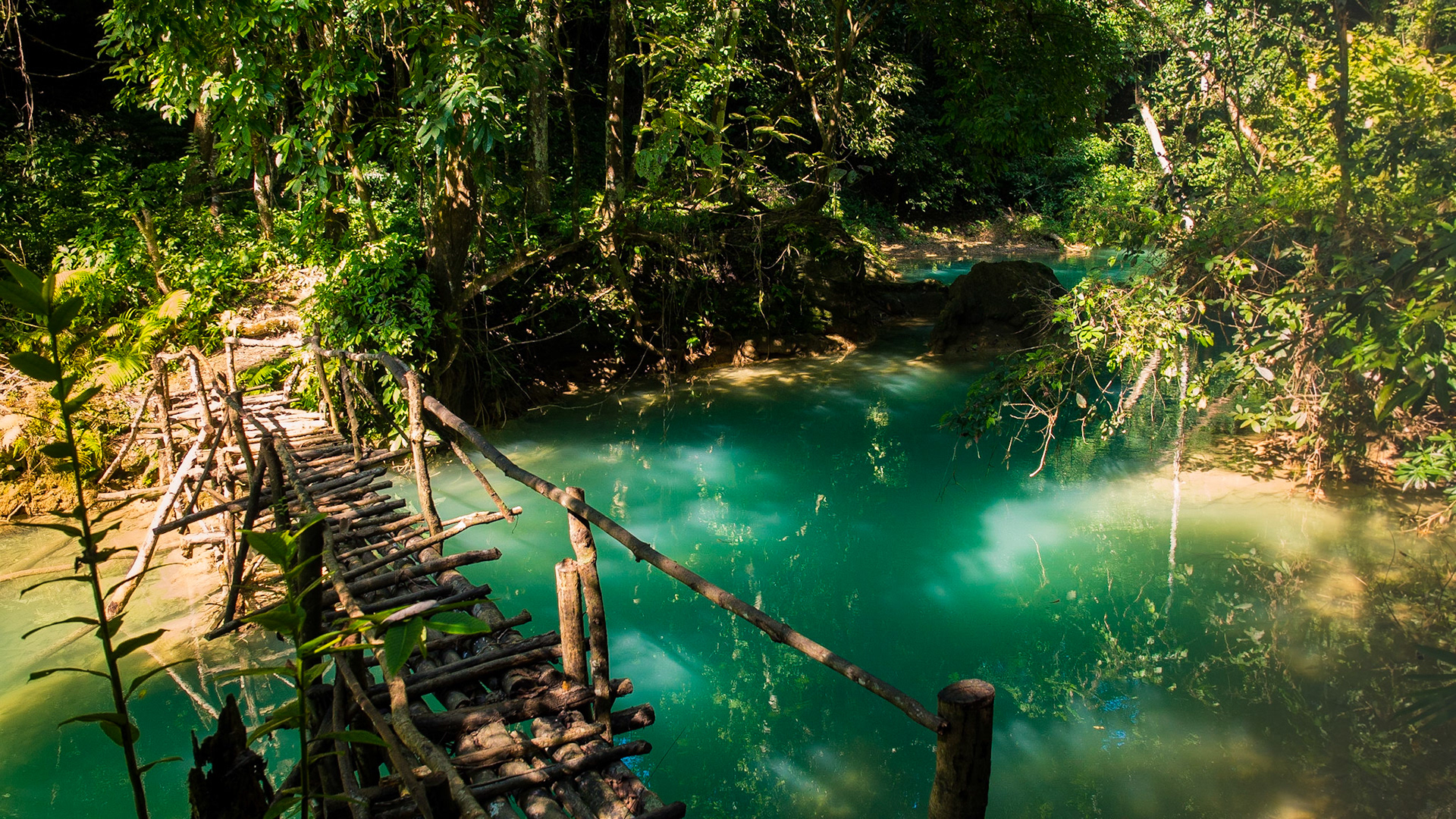 Rickety bridge - Kuang Si Falls, Laos