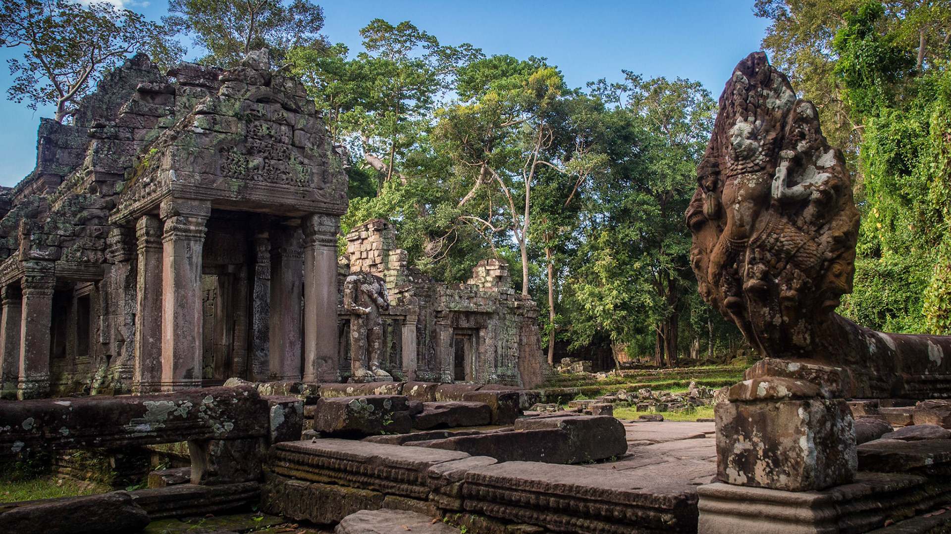 Naga and entrance - Preah Khan Temple, Angkor, Cambodia