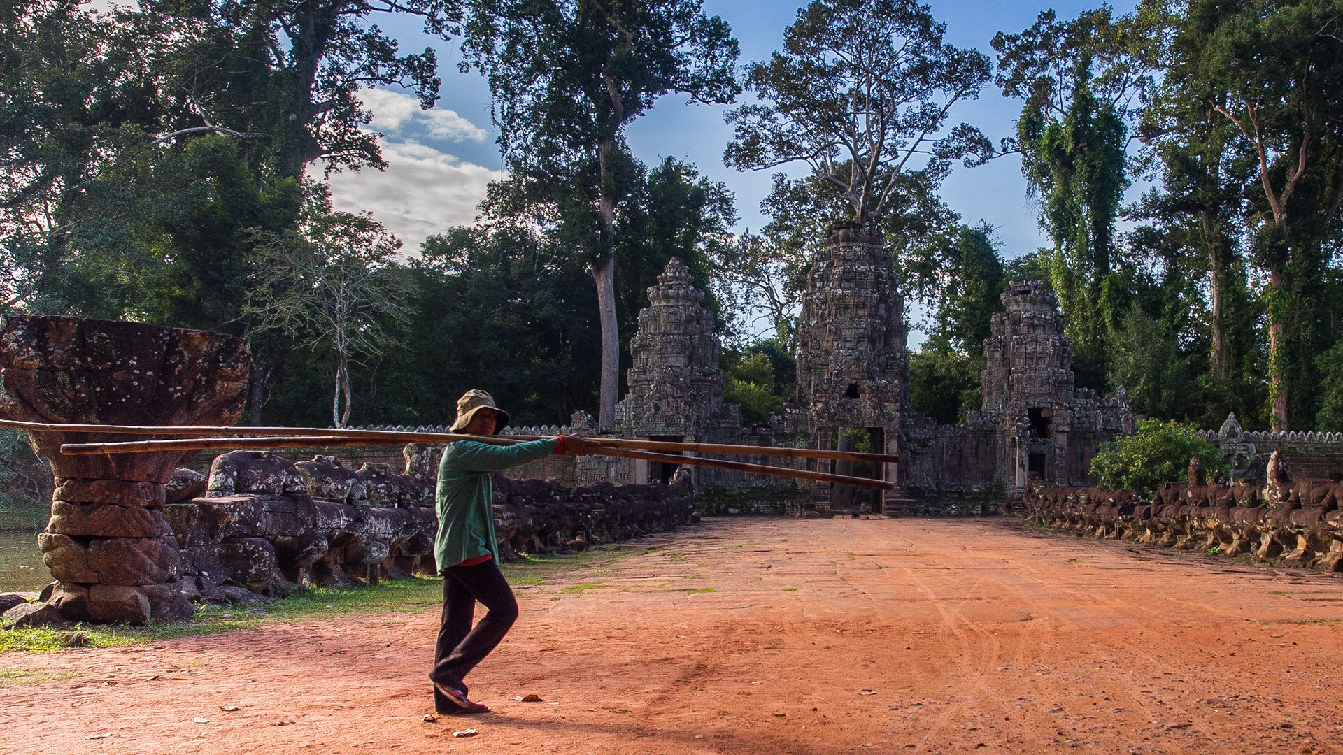 Groundskeeper - Preah Khan Temple, Angkor, Cambodia