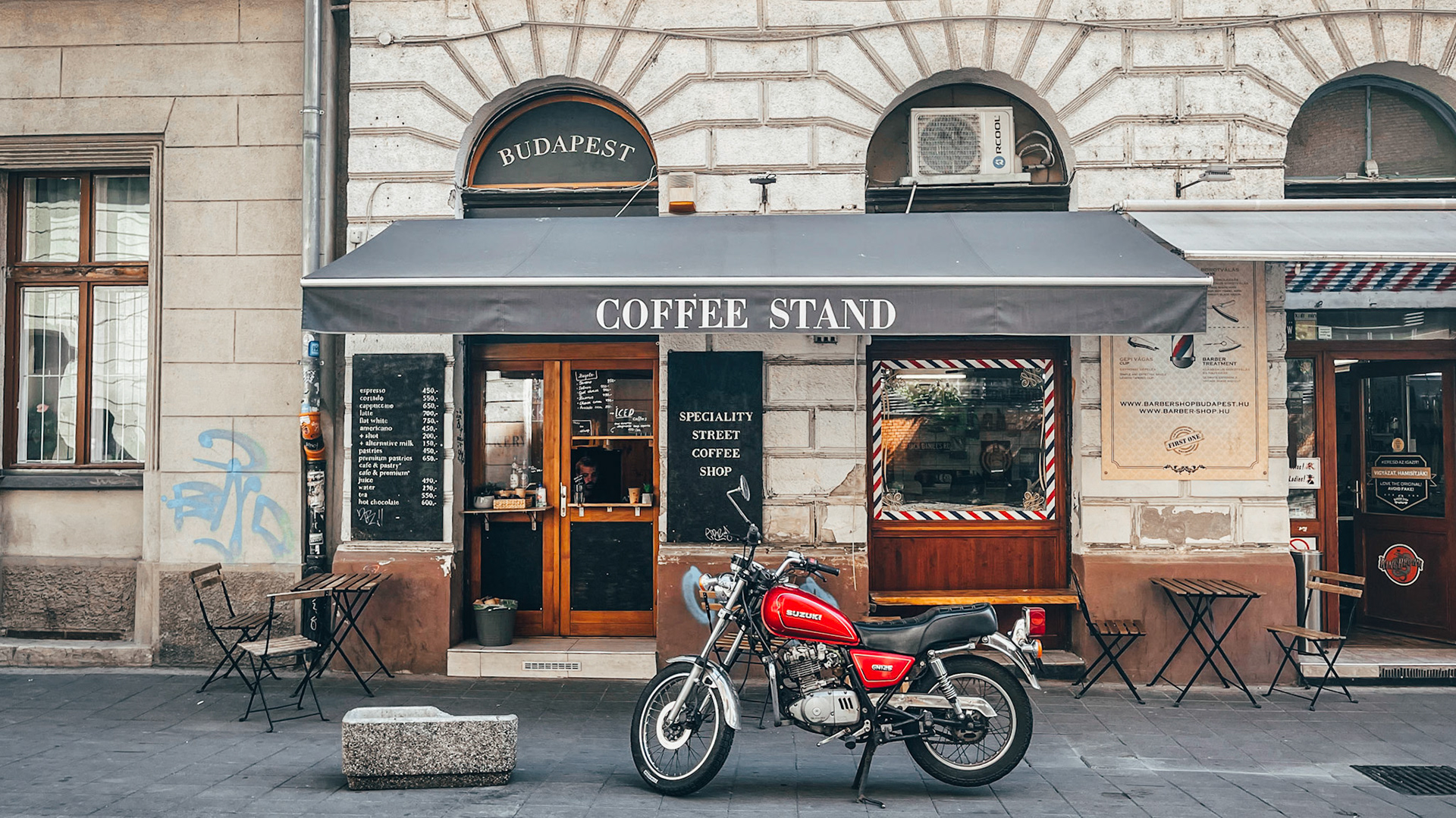 Coffee Stand and Barber, Budapest