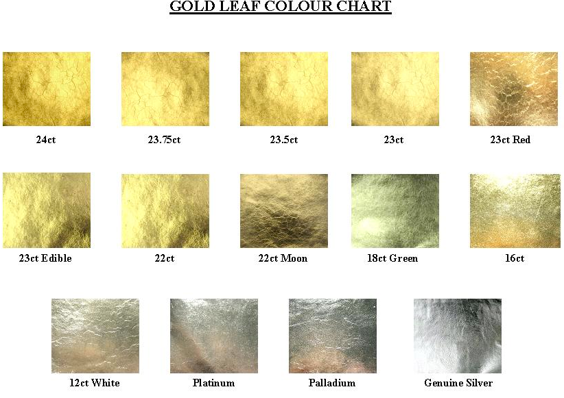 Gold Leaf Color Chart