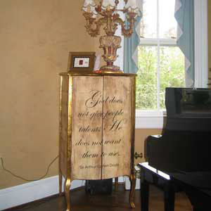 Custom painted cabinet