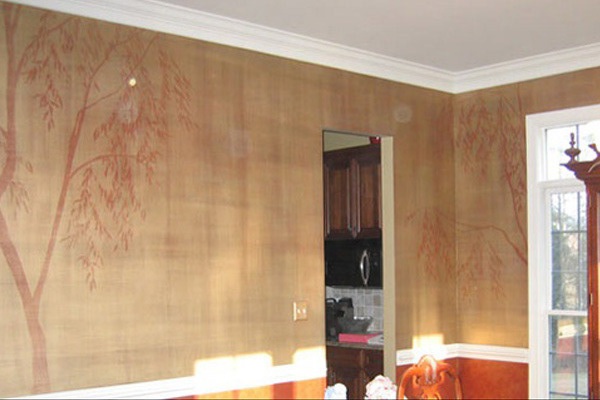 Gold Strie with tree design