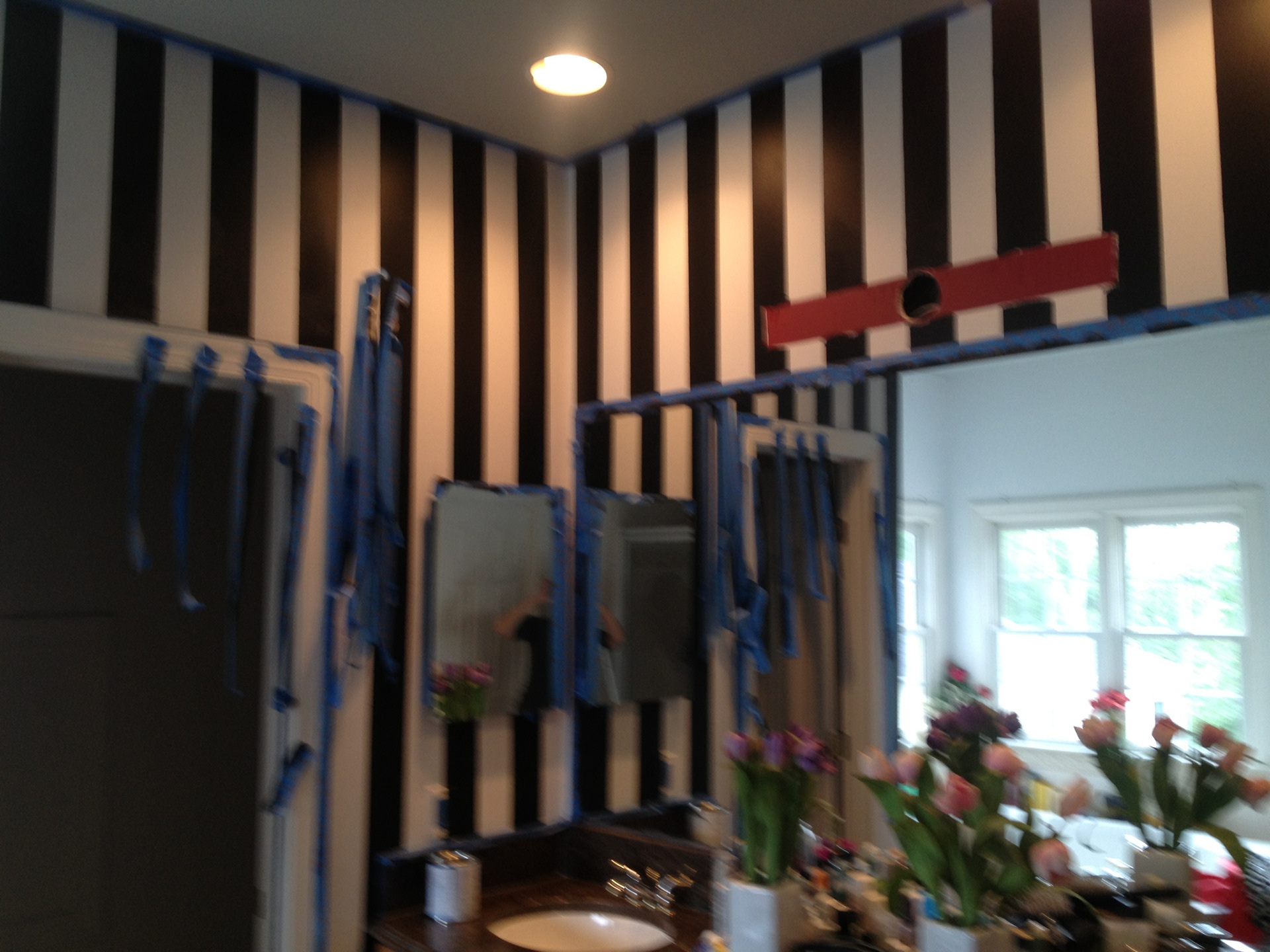 Black and white Bathroom Stripes