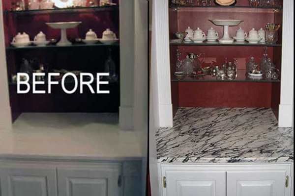 Faux Marble with Venetian Plaster