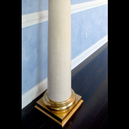 plaster column with gold leaf