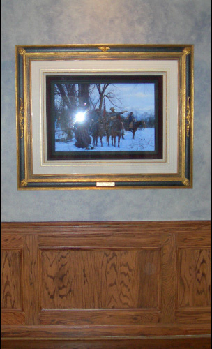 Oak with blue glaze wall