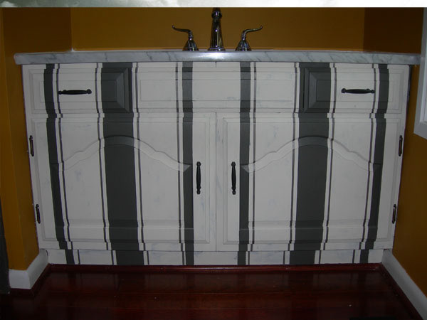Striped Bathroom Cabinet