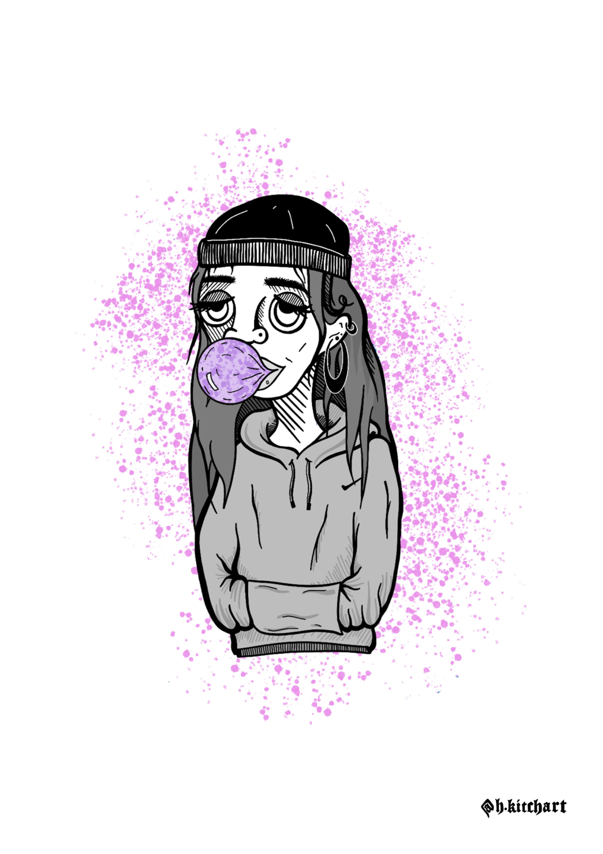 "Bubblegum Gal" - Digital Print
