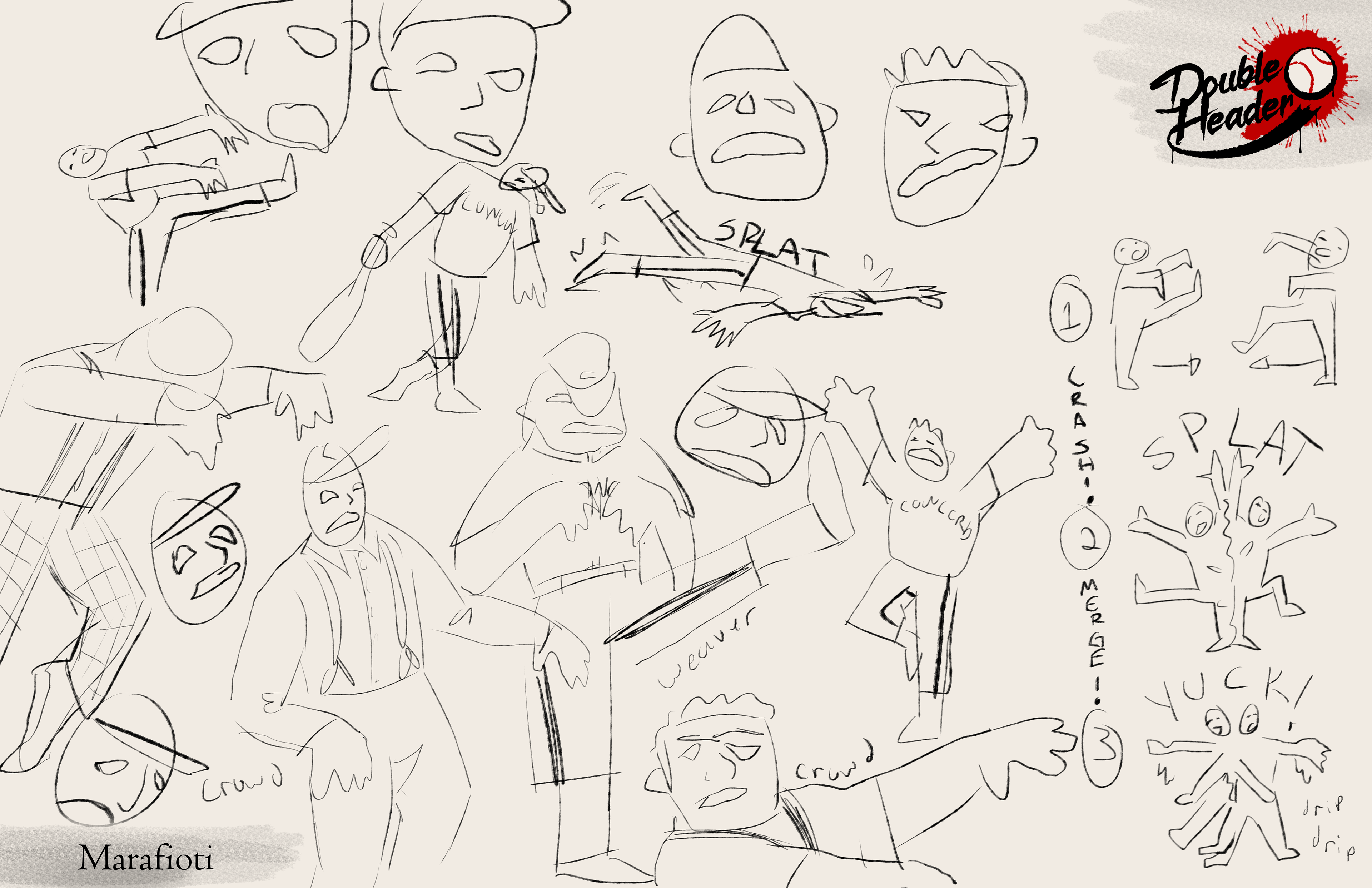 Preliminary work of how the zombies work and what they look like.