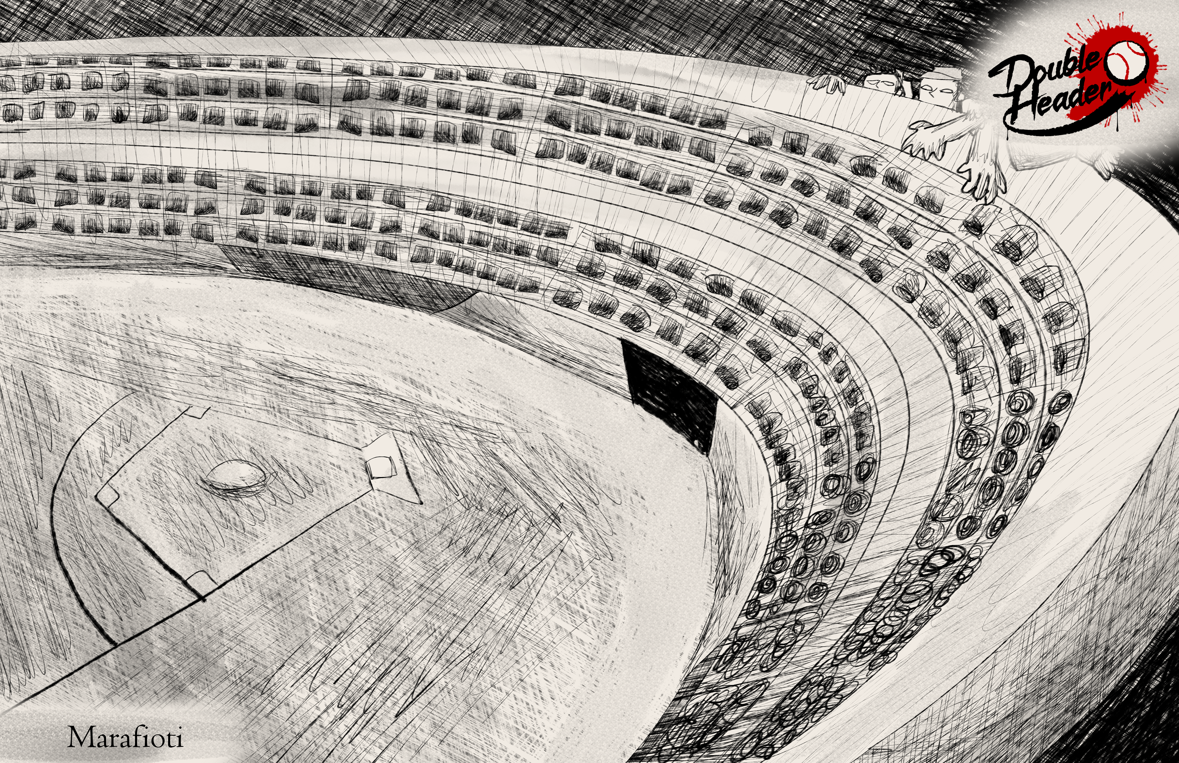 Preliminary work on the stadium.