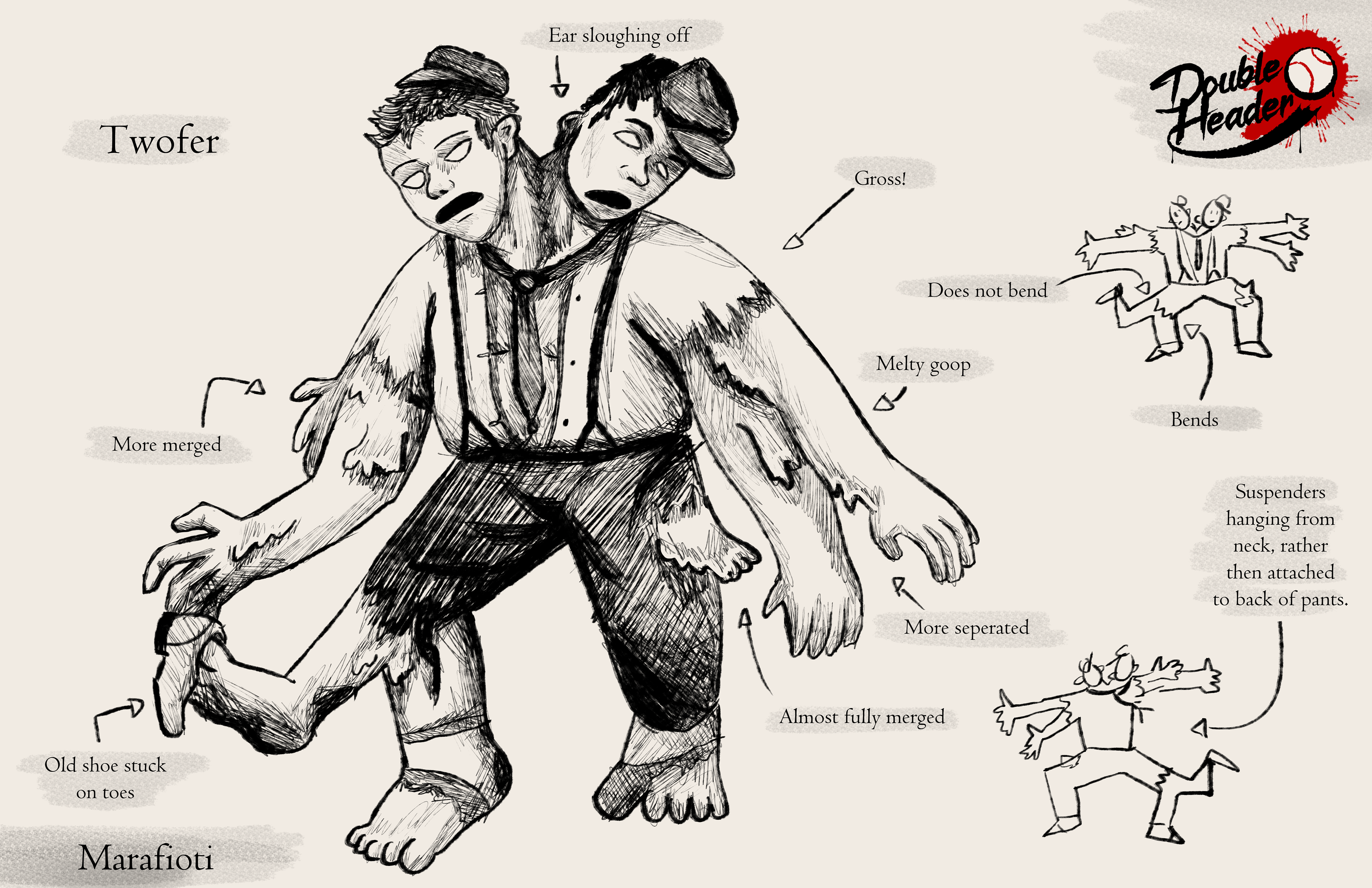 Character sheet of the big scary monster.