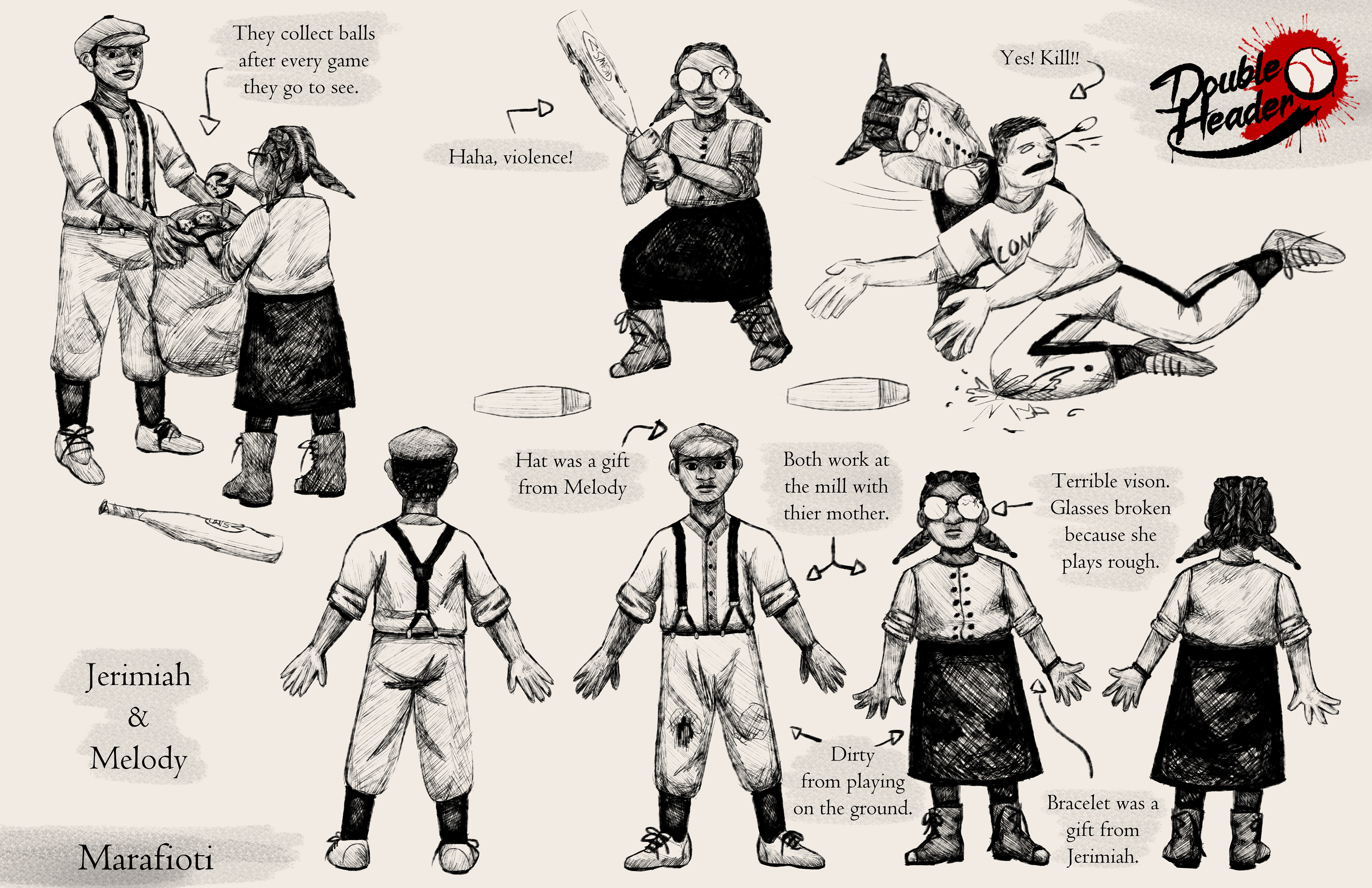 Character sheet of the siblings. They also serve a main characters.