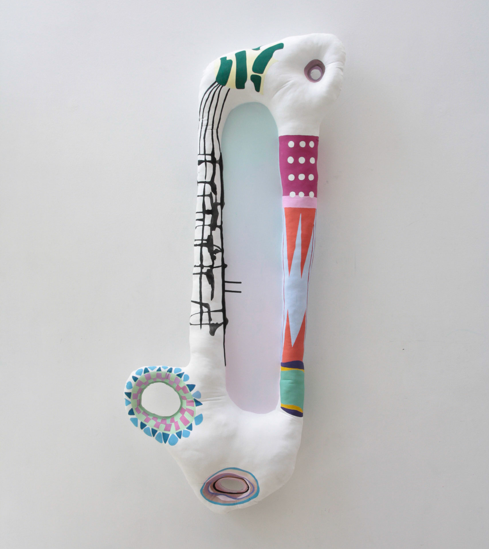 Les trouducs, 2017, acrylique sur toile, divers, 124 x 49 x 10 cm