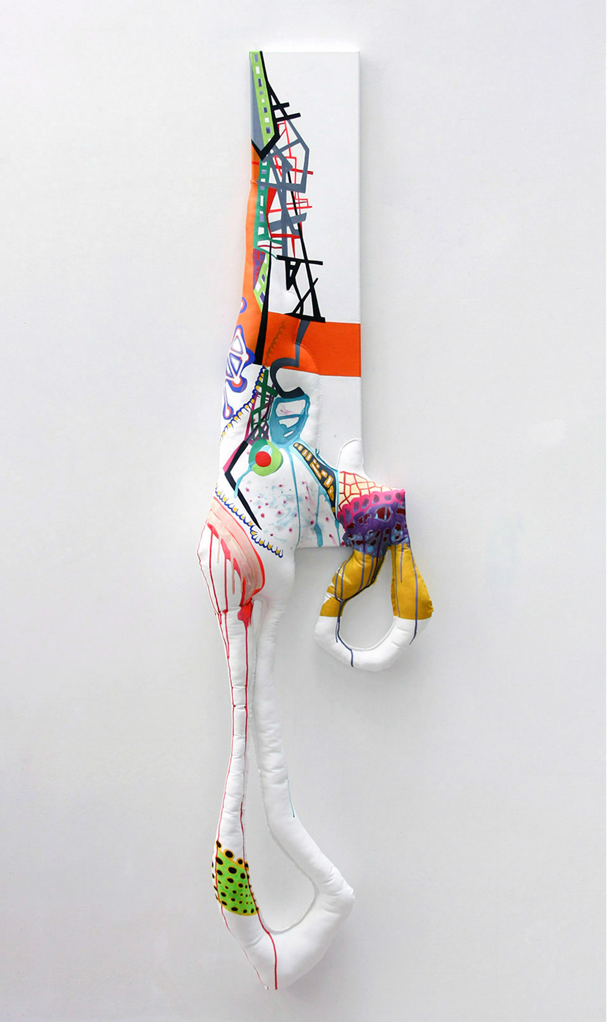 Revoir Vierzon, 2014, acrylique sur toile, divers, 190 x 46 x 15 cm