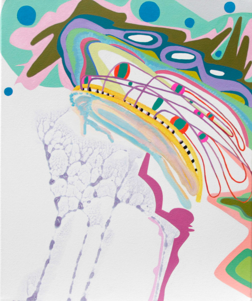 Les Oiseaux déguisés n°3, 2018, acrylique sur toile, 46 x 55 cm 