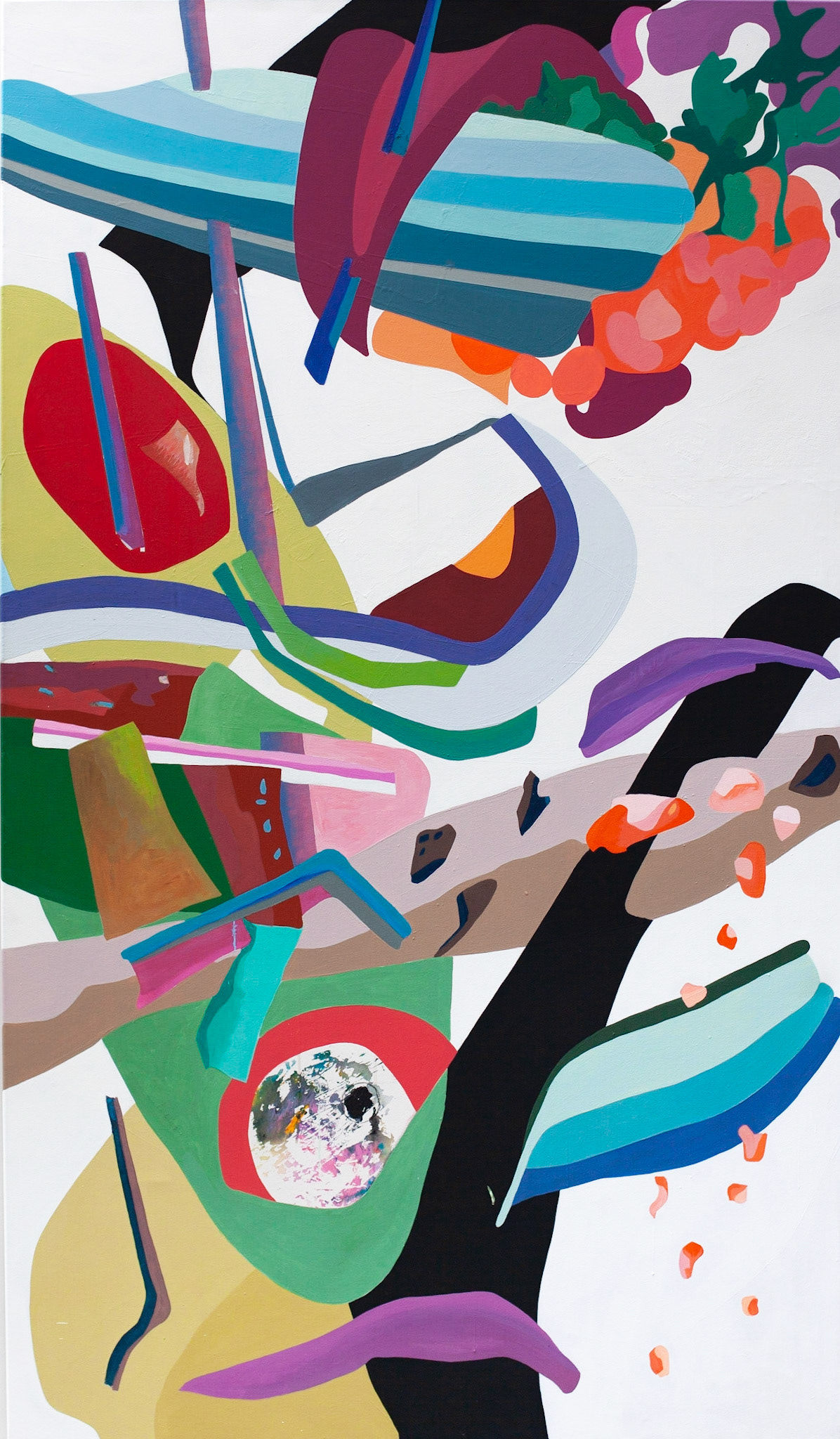 Structure du chaos 2, 2021, acrylique sur toile, 200 x 116 cm