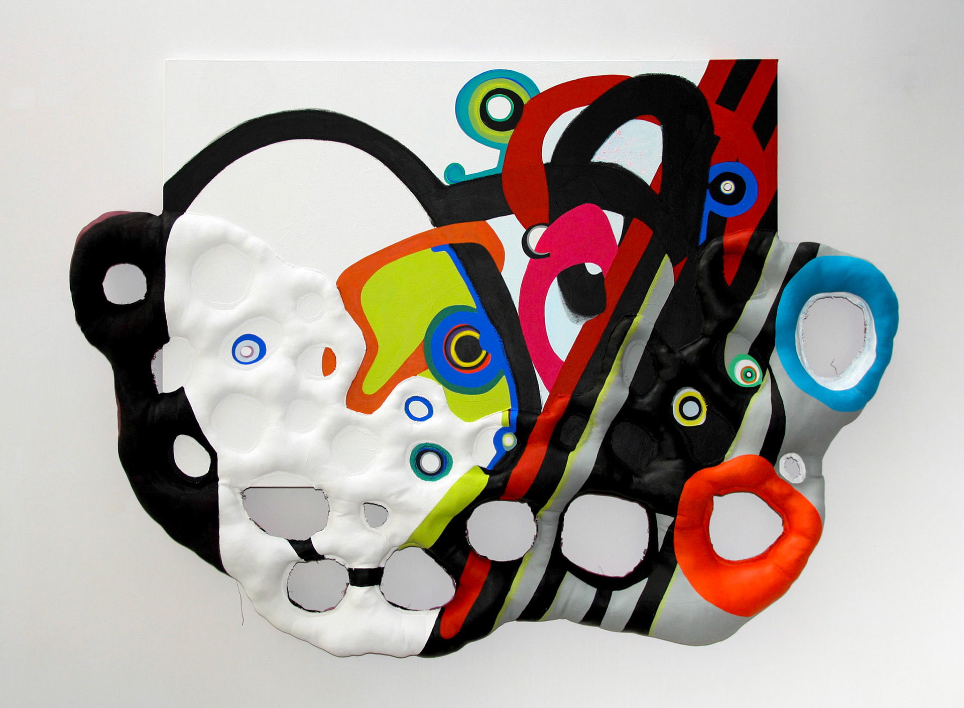 Sans titre, 2013, acrylique, huile sur toile, divers, 113 x 154 x 10 cm 