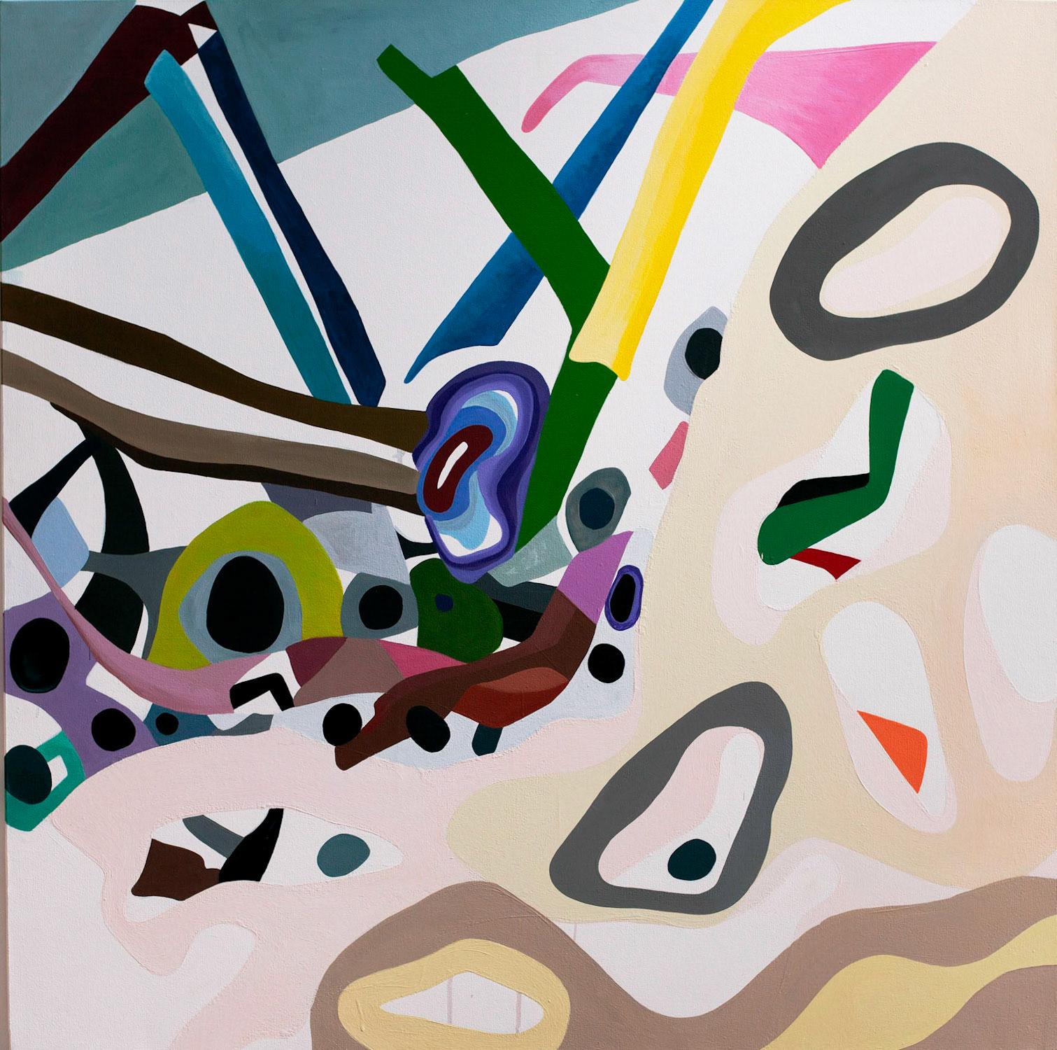 Structure du chaos 3, 2021, acrylique sur toile, 100 x 100 cm