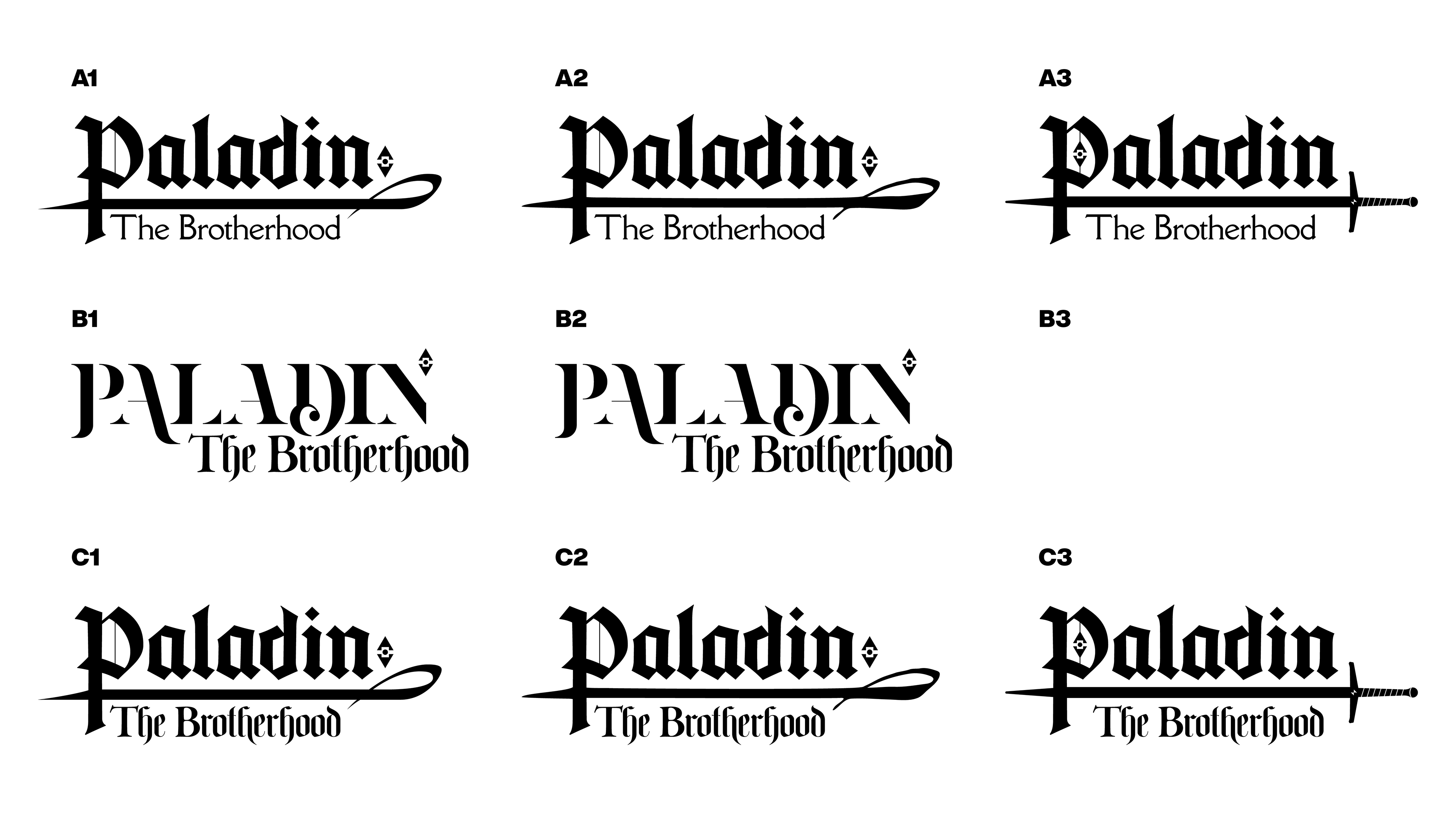Round 2 of design ideas. Client wanted C3 with and without the sword