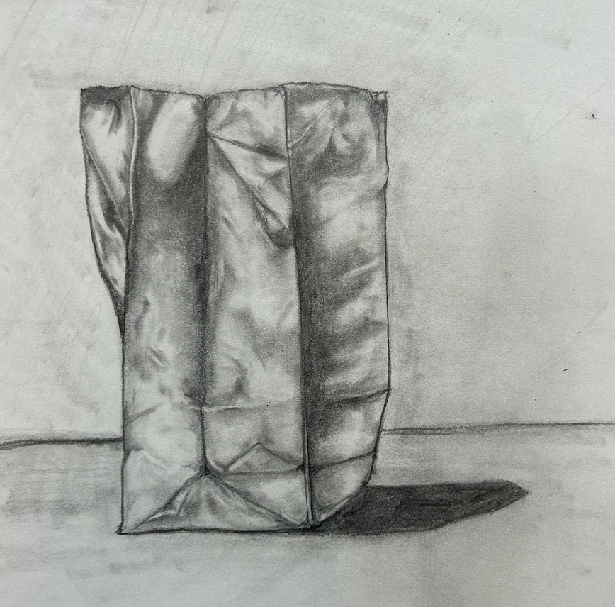"Paper Bag Study" 11x14 Graphite on Paper