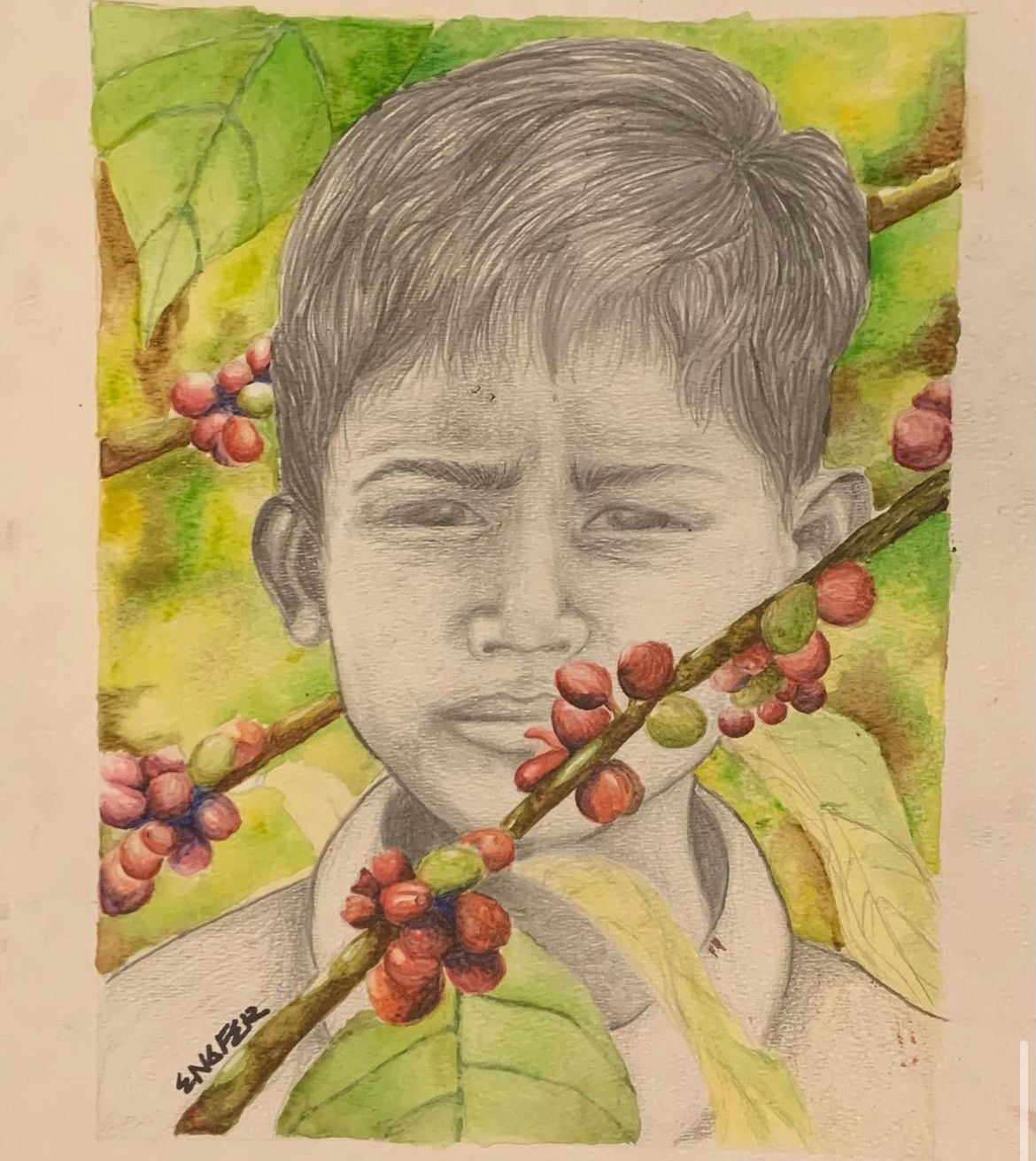 "Cara detrás de Lujo" 11x14 Watercolor on Paper