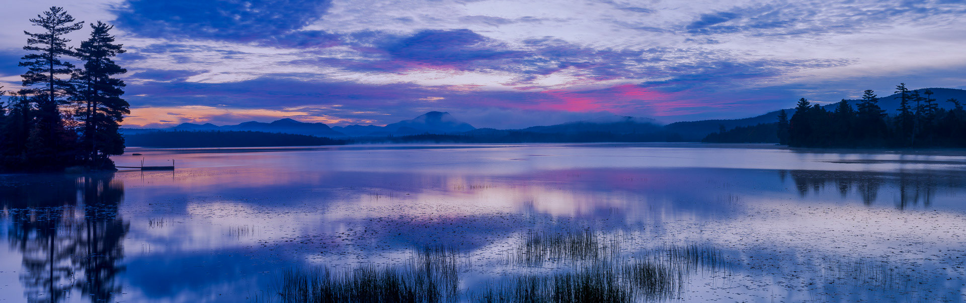 29 September 2014: Raquette Lake at sunrise in the Adirondack Mountains, NY.