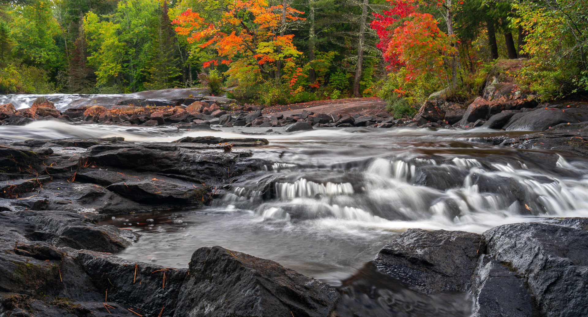 28 September 2018: Bog River Falls in the Adirondack Mountains, NY.