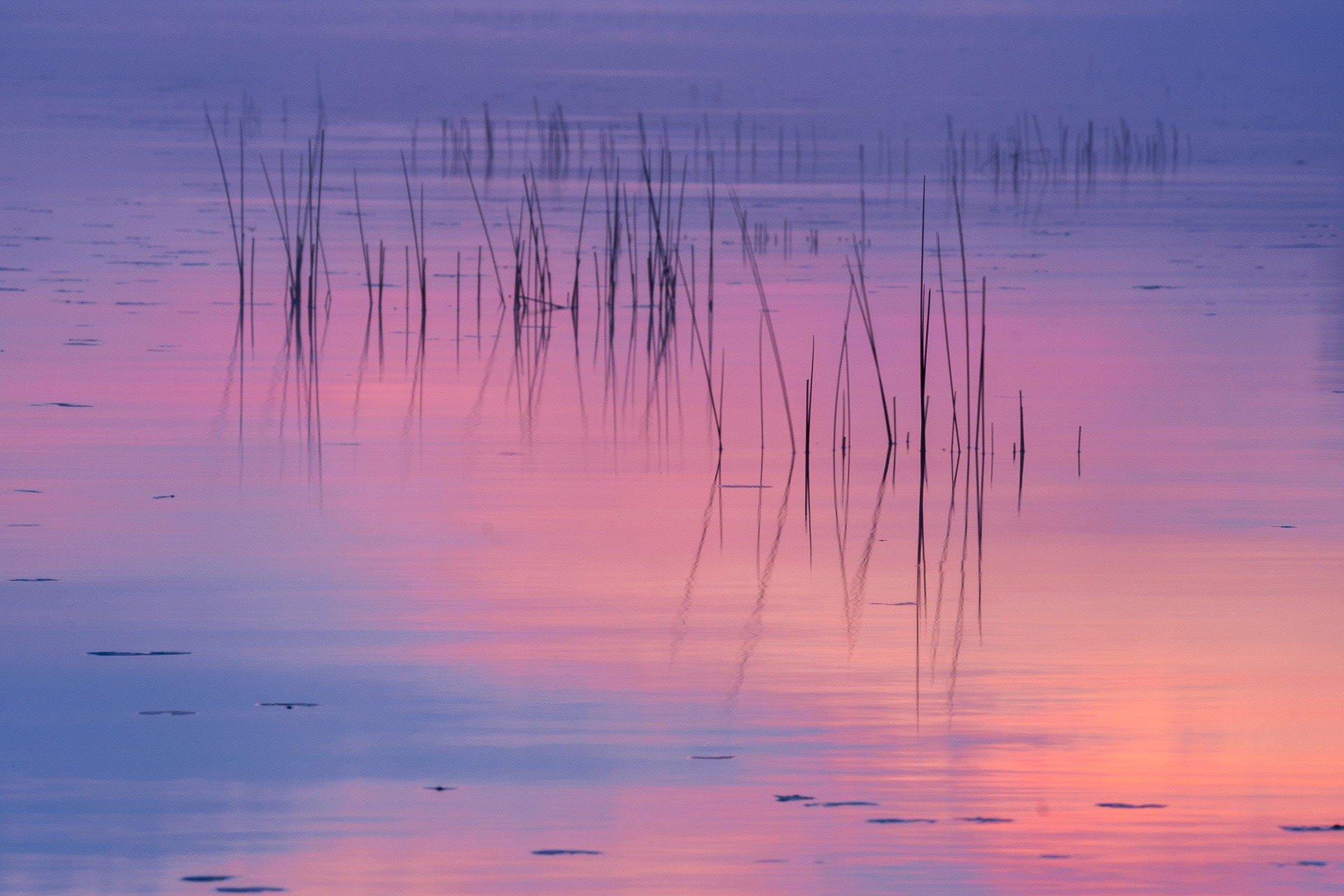 30 September 2018: Sunrise at Raquette Lake in the Adirondack Mountains, NY.
