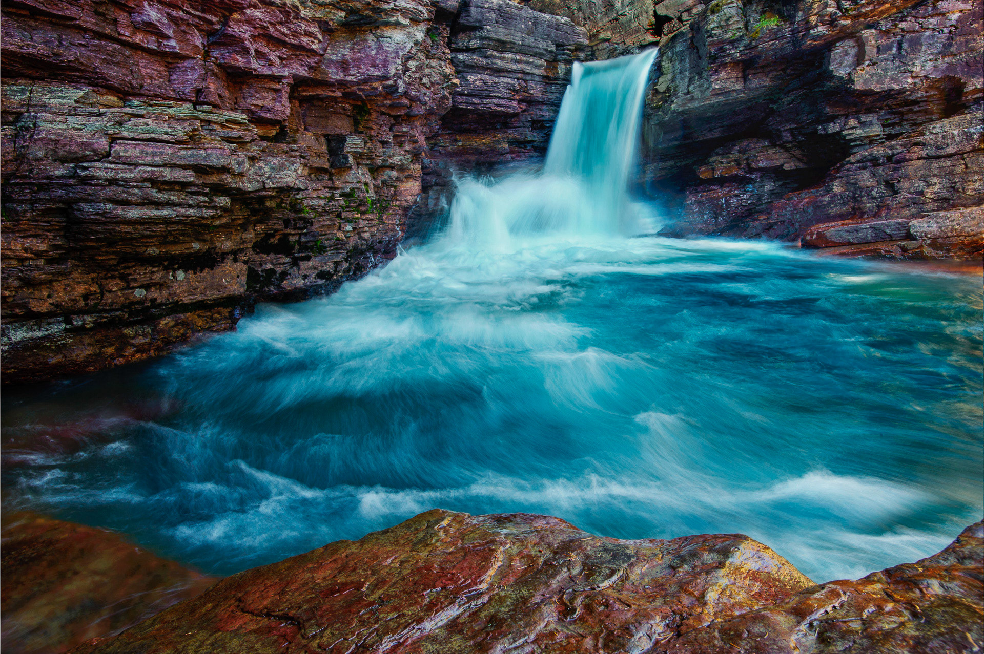 25 August 2012: St. Mary's Falls in Glacier National Park, MT