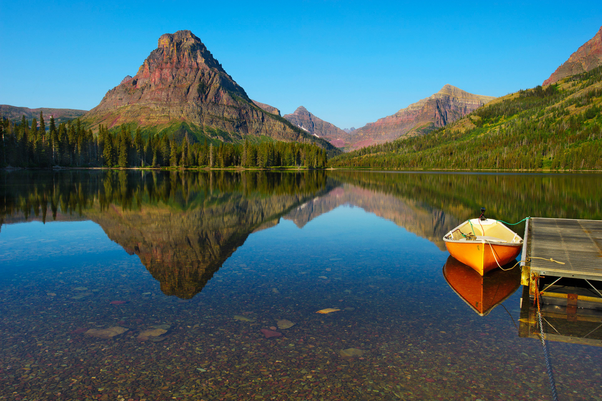 26 August 2012: Two Medicine Lake at Sunrise in Glacier National Park, MT