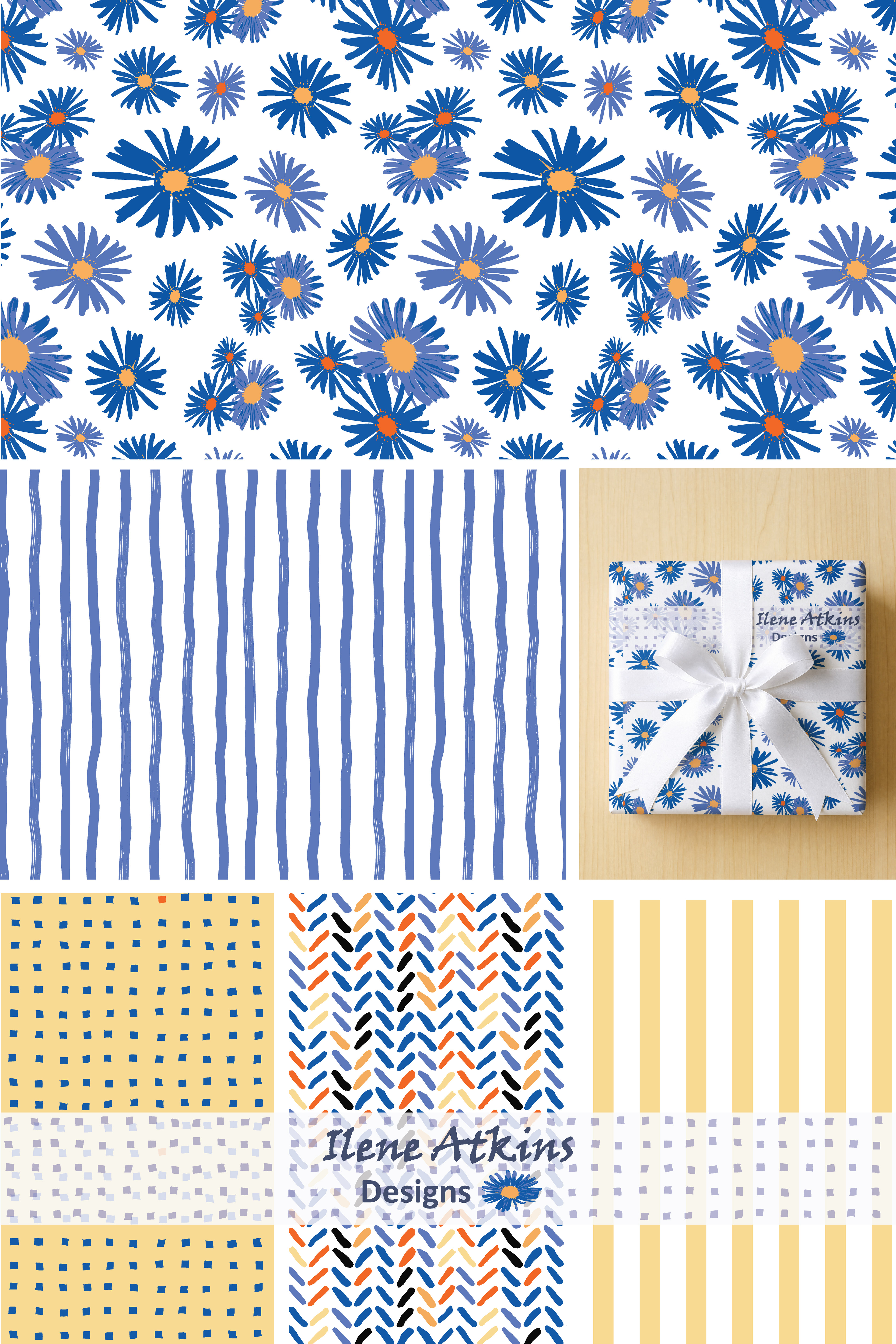 Monarch Migration Collection by Surface Pattern Designer Ilene Atkins Designs. Playful, colourful, nature inspired textile designs, suitable for kid's clothing, children's clothing and accessories, giftwrap, stationery, interior wallpaper, home goods, quilt fabrics, fashion accessories, backpacks, tote bags, pouches, sketchbooks.  