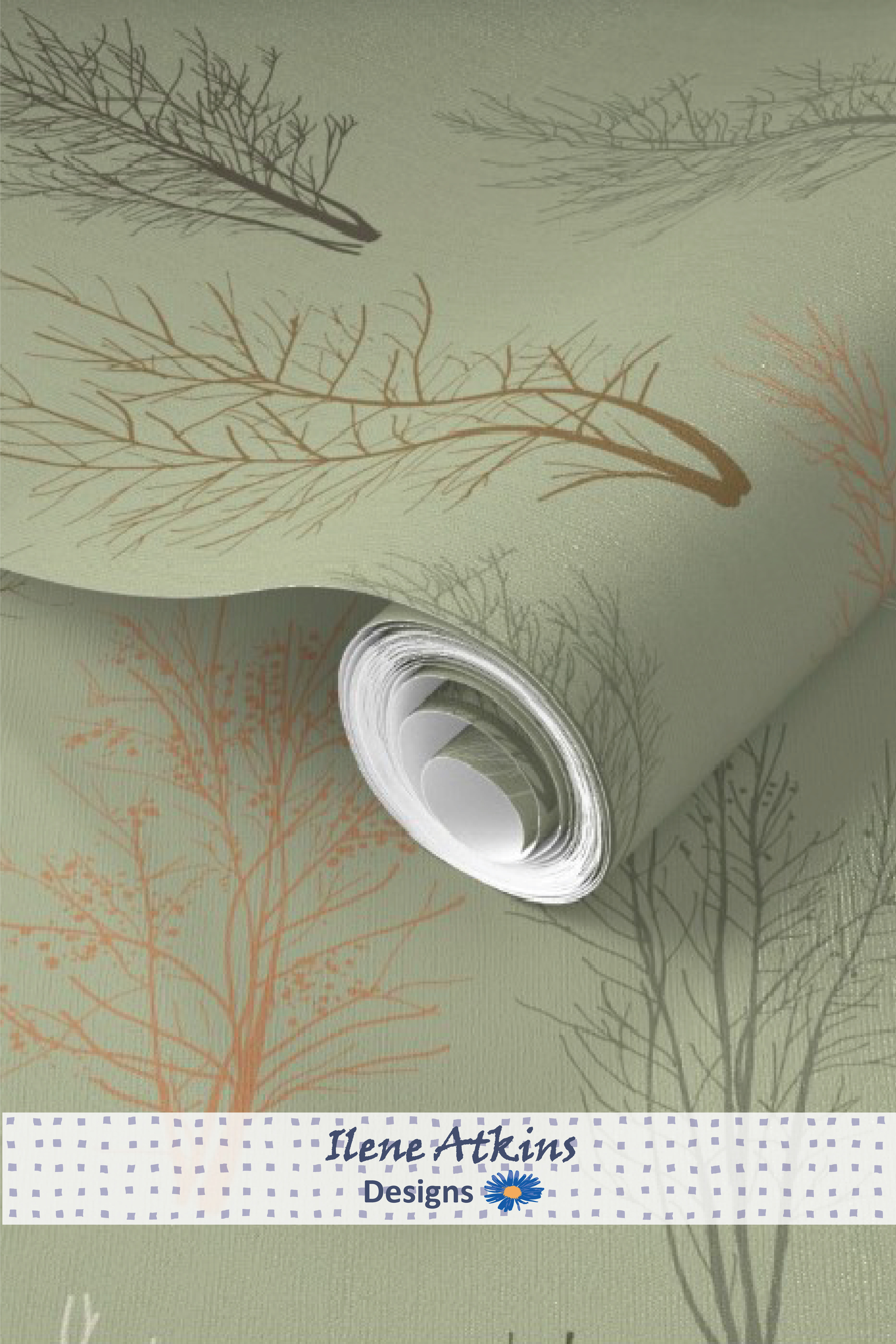 Silhouette Pattern | Sage Colourway | Ilene Atkins Designs | Sage Collection
