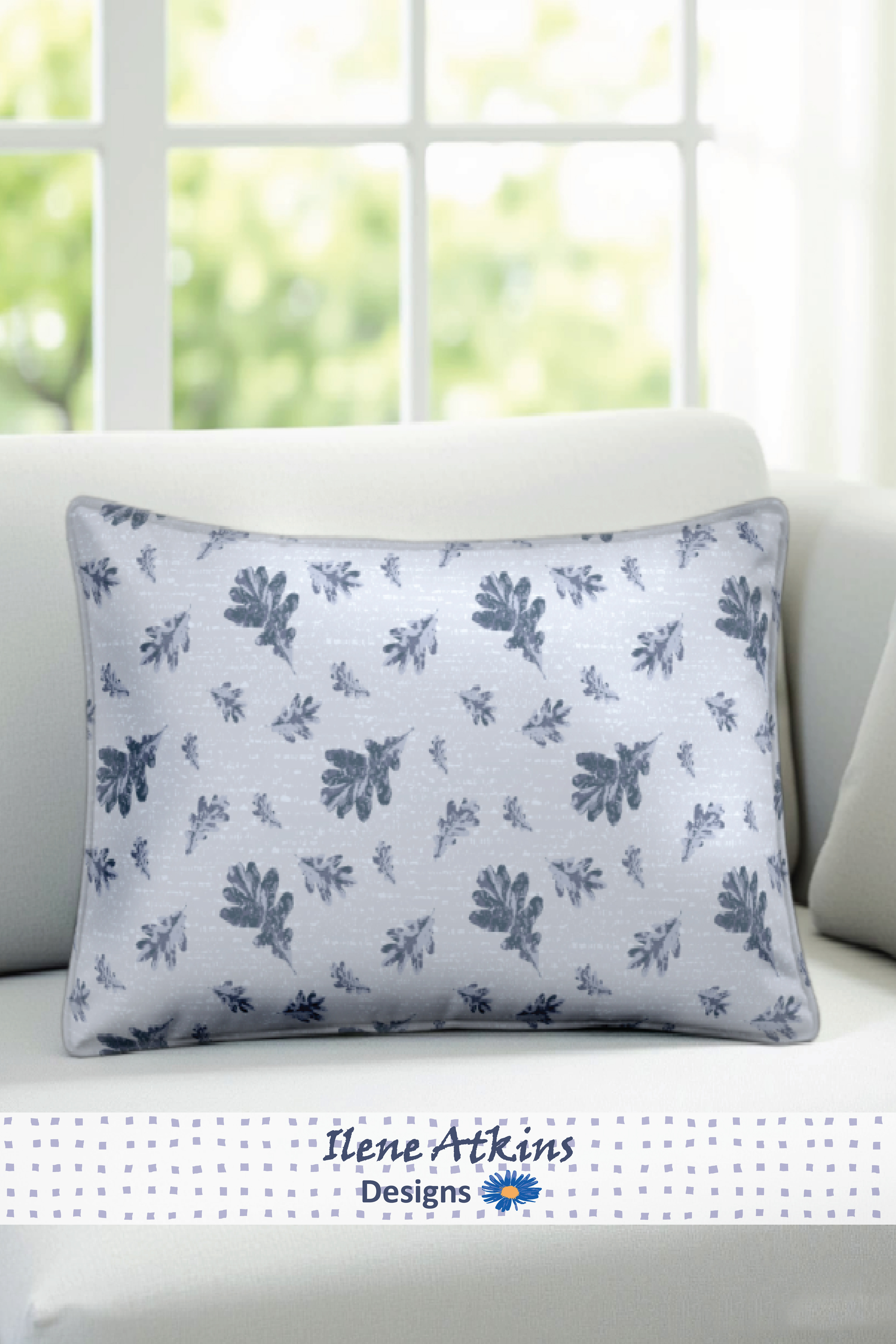 Falling Oak Leaves Pillow | Ilene Atkins Designs