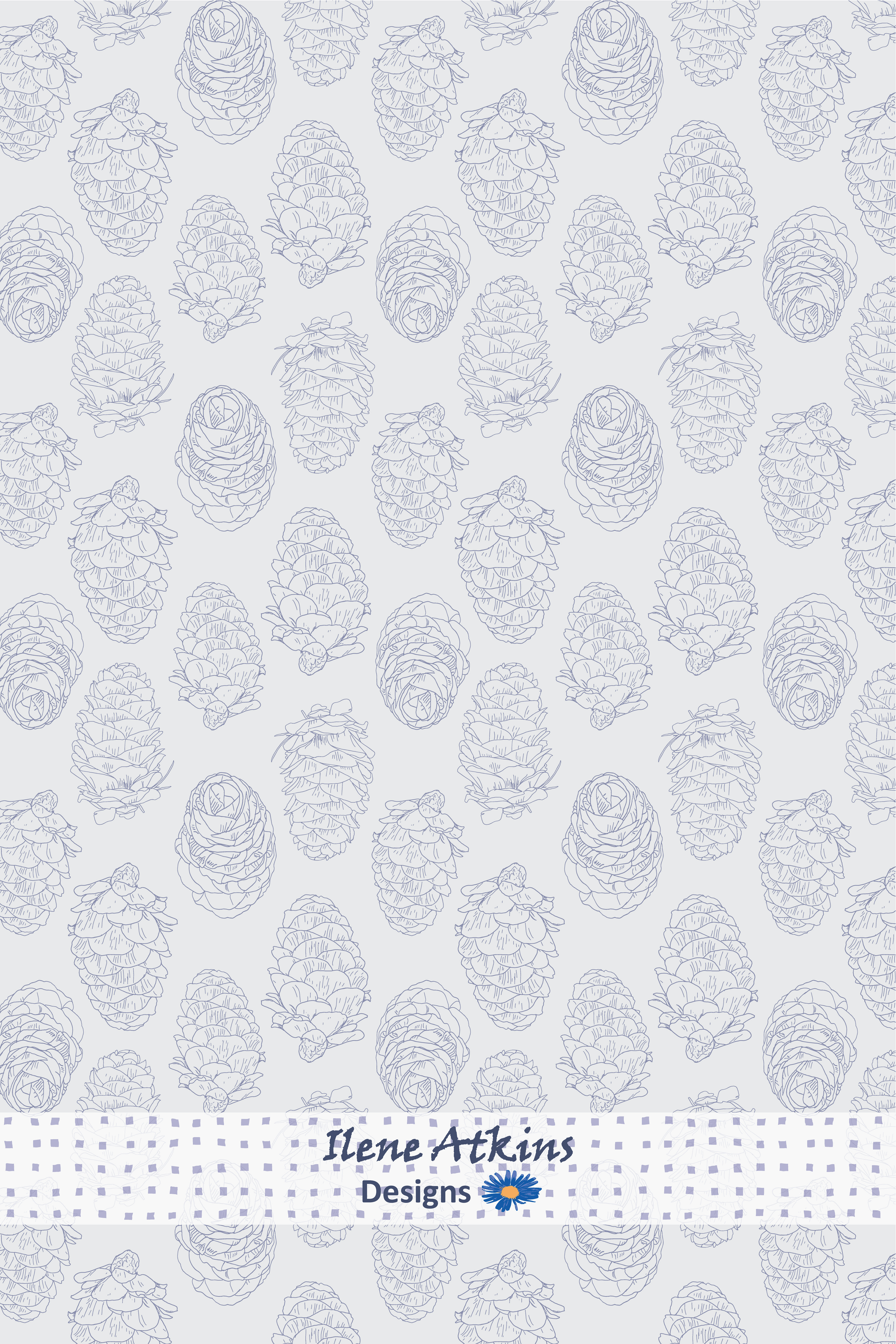 Pine Cones Pattern | Winter Woodland Collection | Ilene Atkins Designs