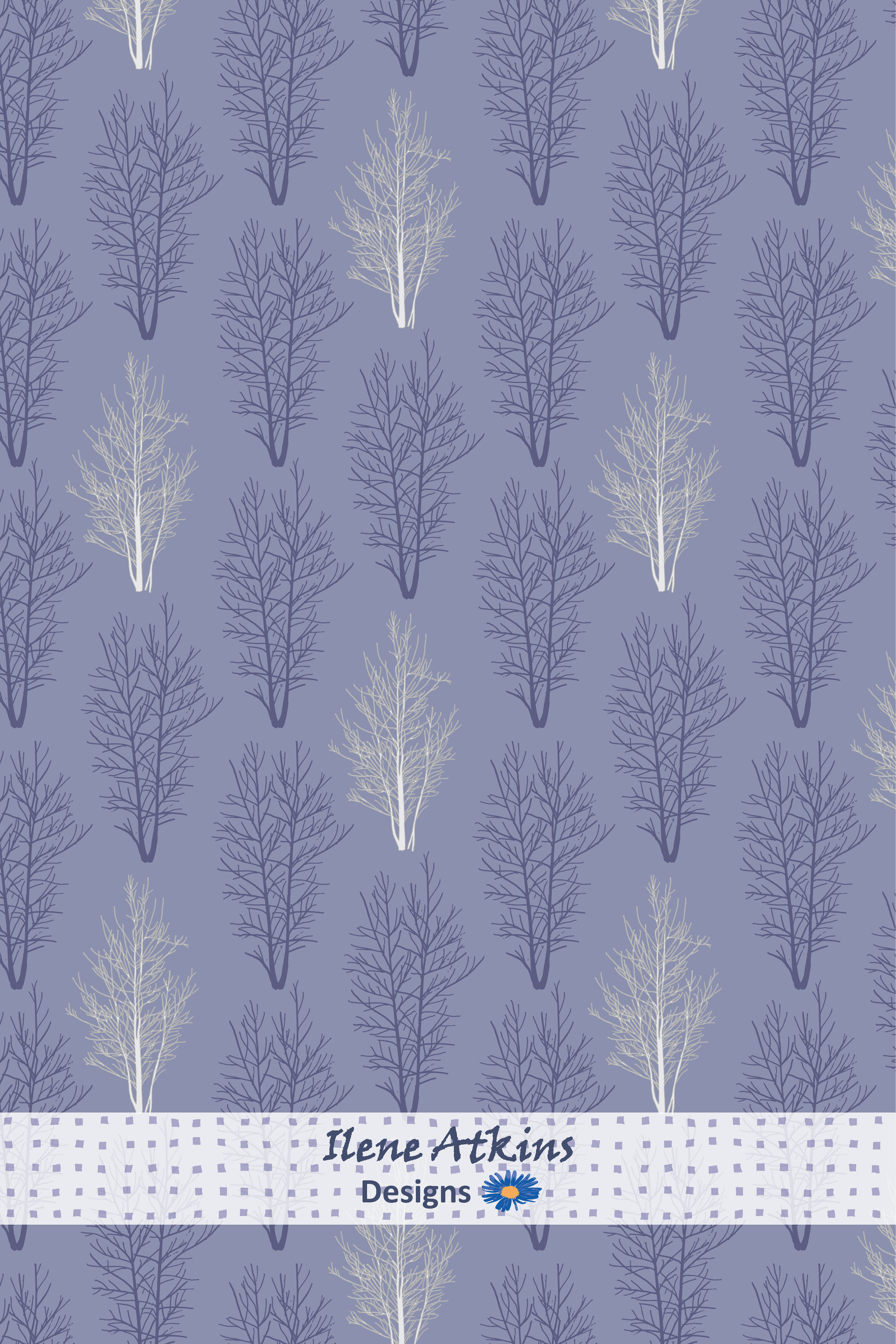 Gentle Woodland Pattern | Winter Woodland Collection | Ilene Atkins Designs