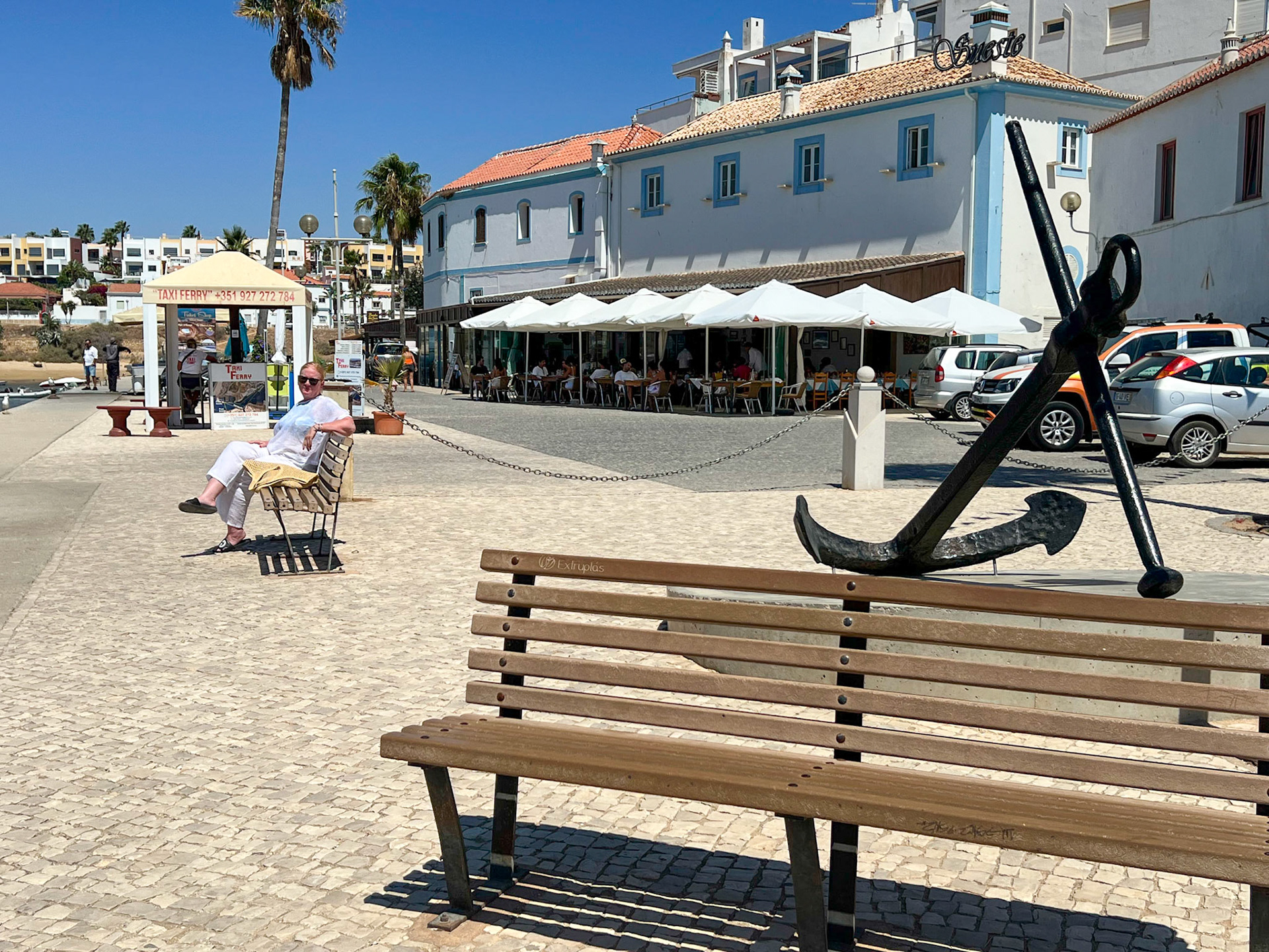 Waiting for the water taxi at Ferragudo