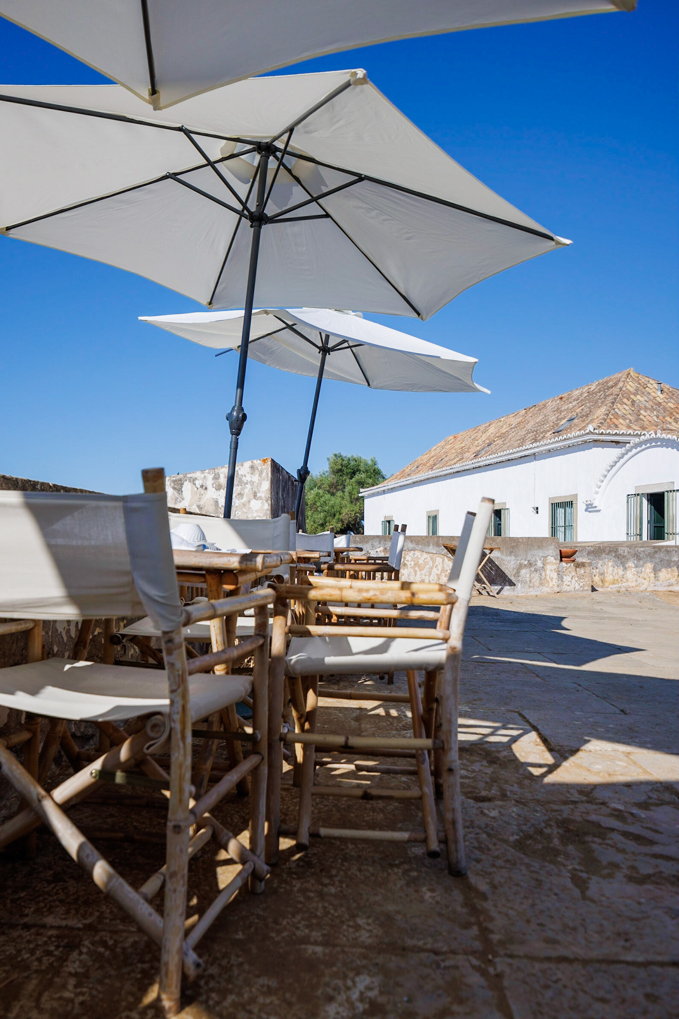 Breakfast patio at Forte de Sao Joao da Barra
