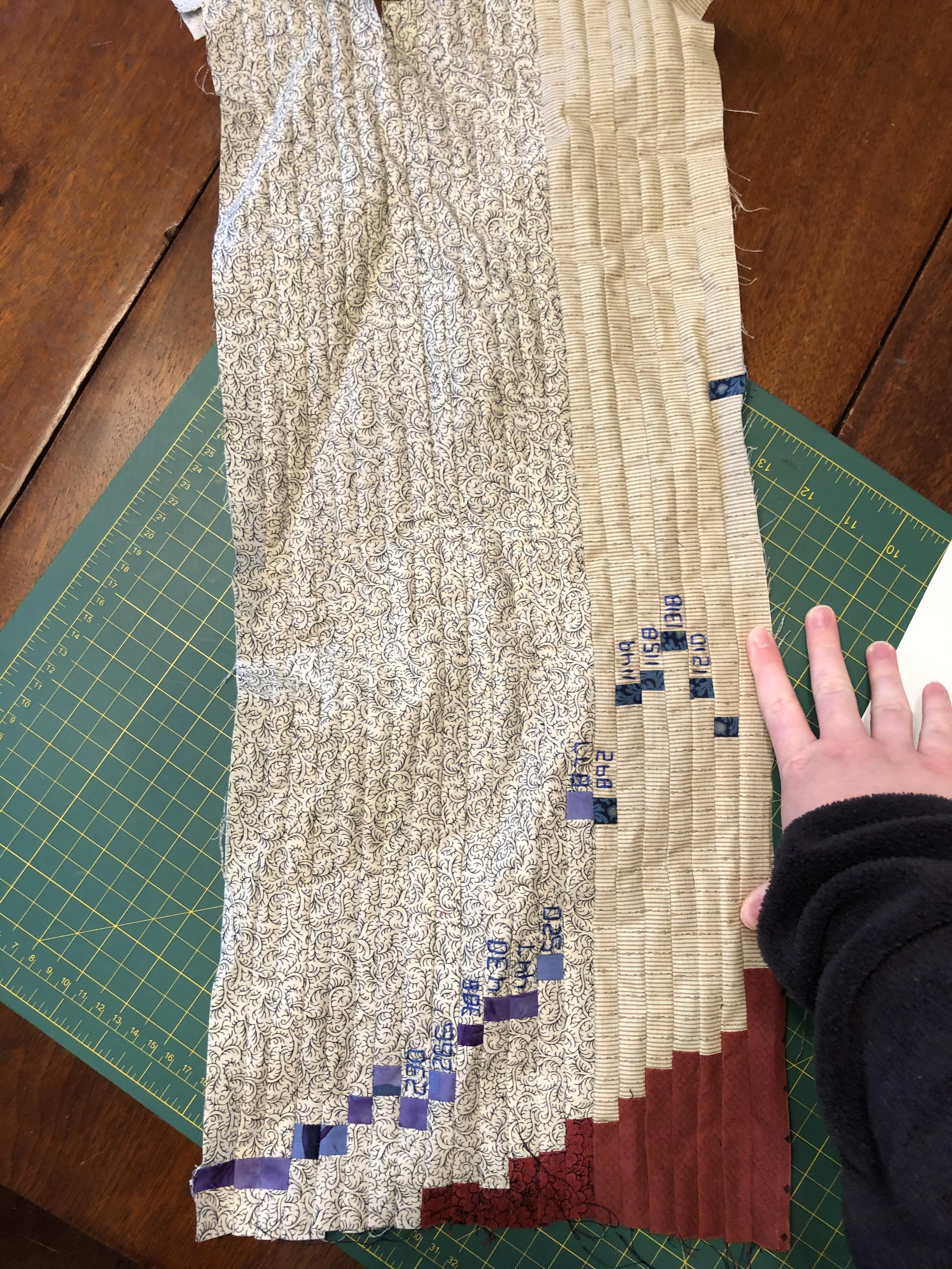 Mid-April through mid-May. I initially embroidered the number of deaths on each day.