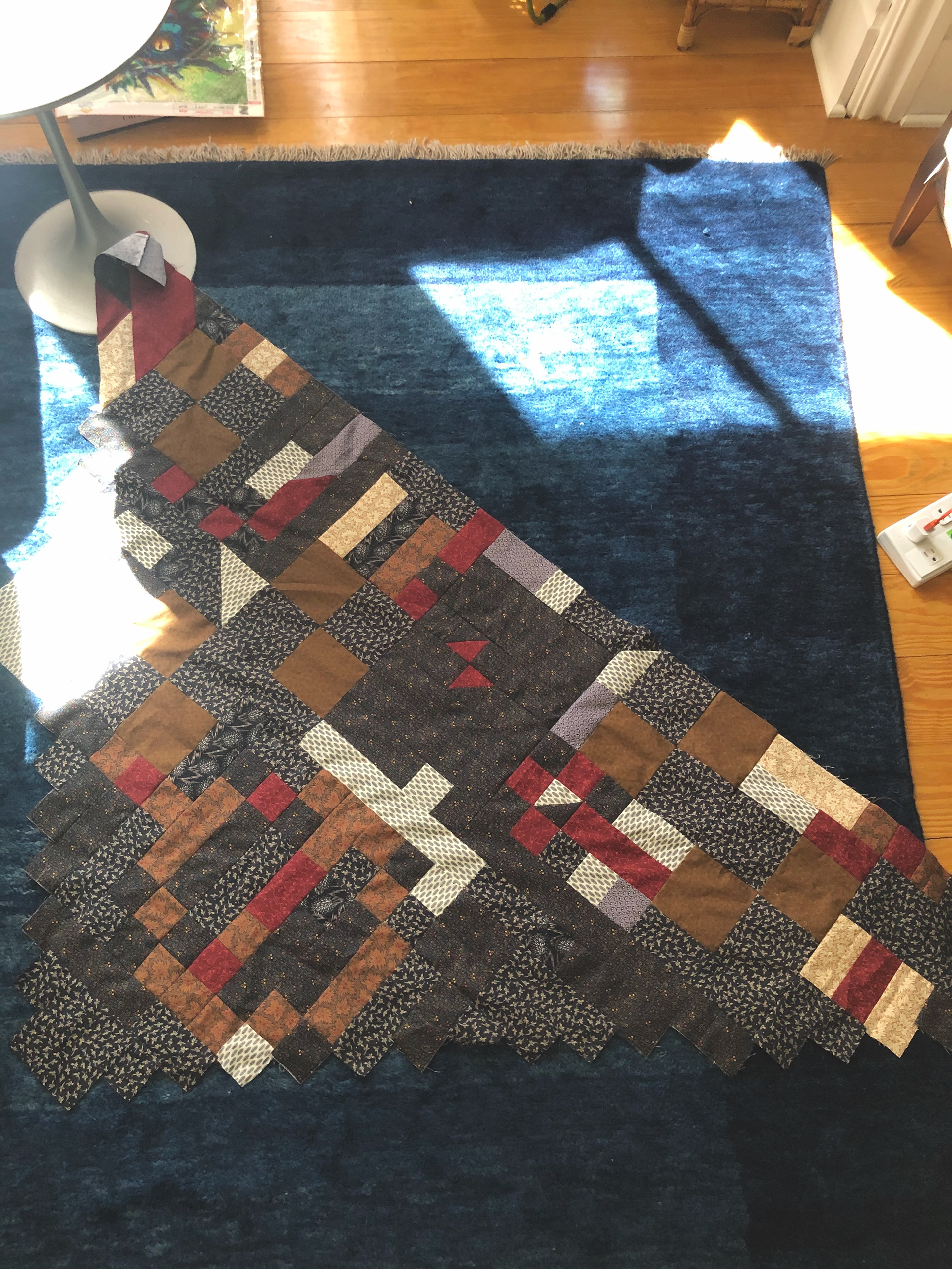 Halfway done with quilt top