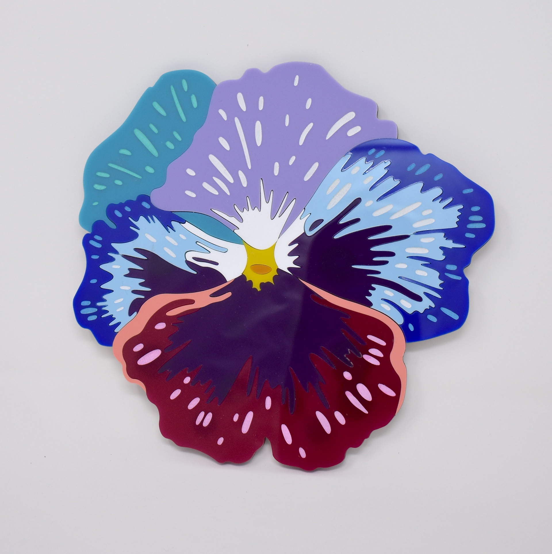 Pansy #1 laser cut wall art, 7 x 7"