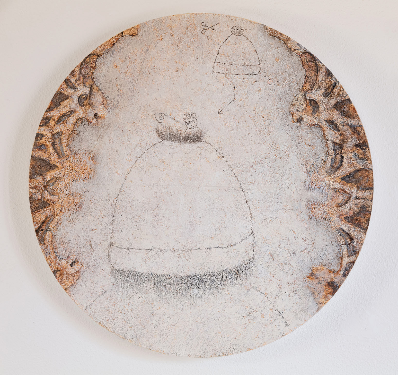 Oil on wood. 44.5cm.