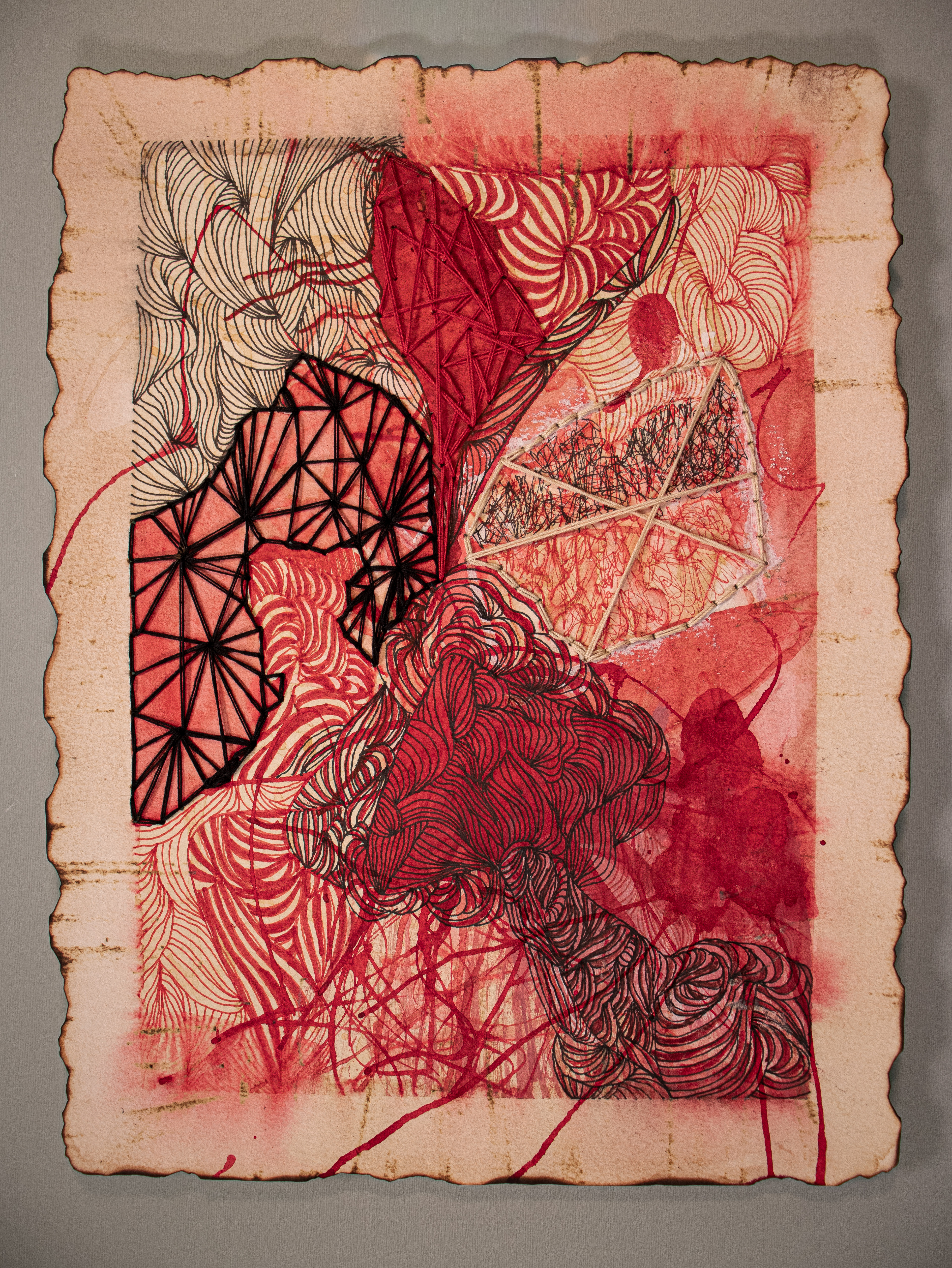 Título: "Estuve a punto de abandonarlo todo" / Medidas: 22.9 x 30.5 cm / Soporte: papel 300g / Técnica: mixta y bordado