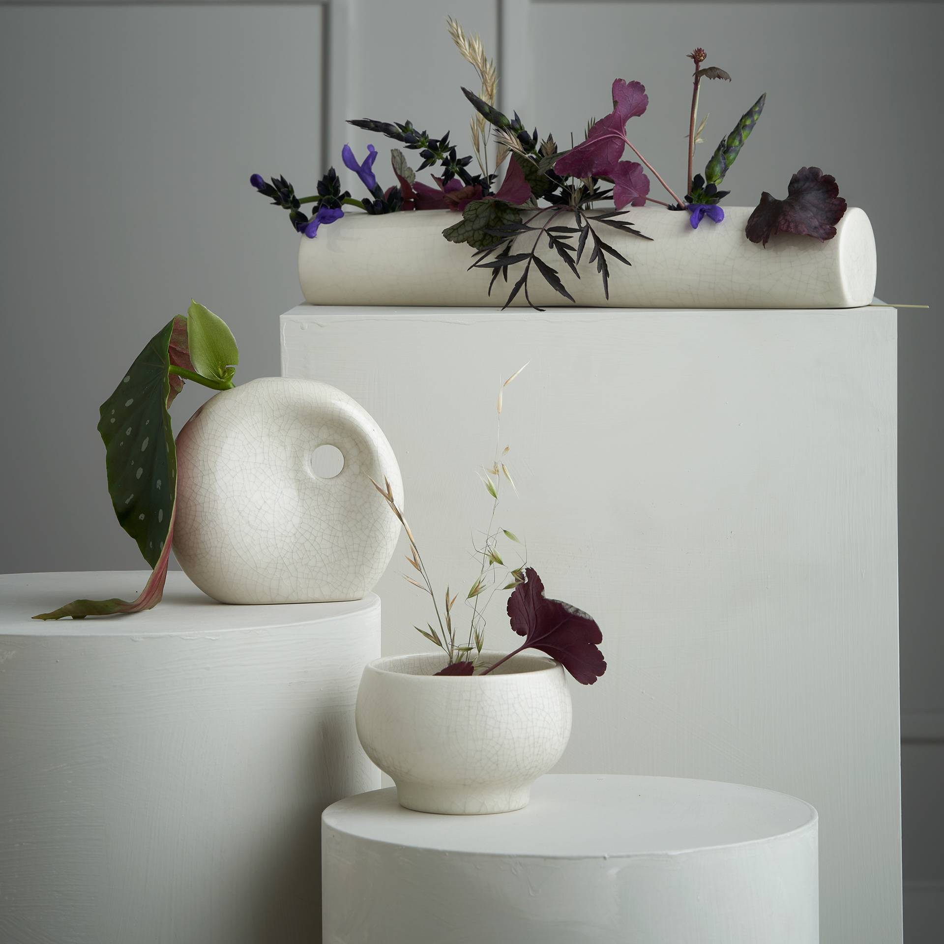 The Arrangement Collection / White Crackle Glaze