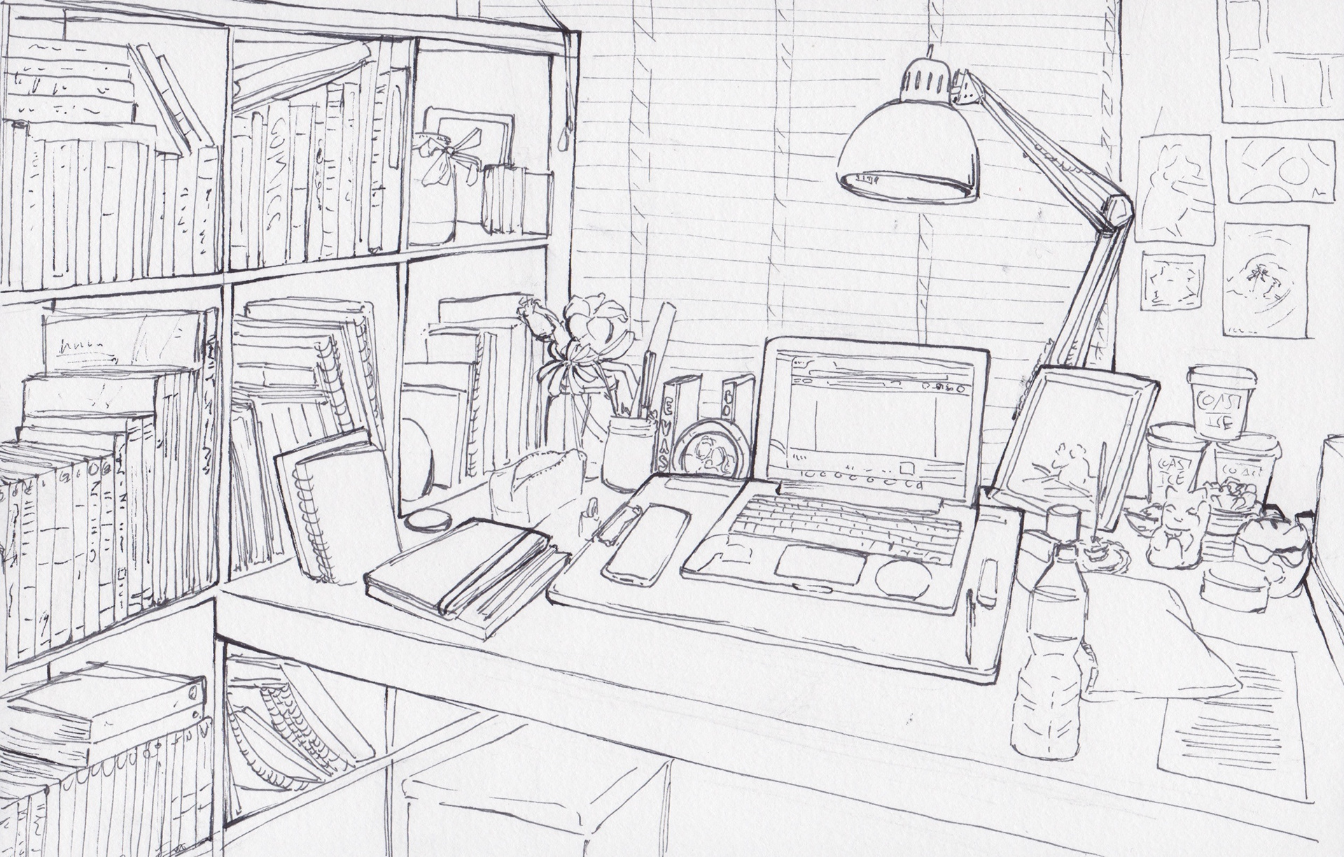 Still Life of Home Work Desk